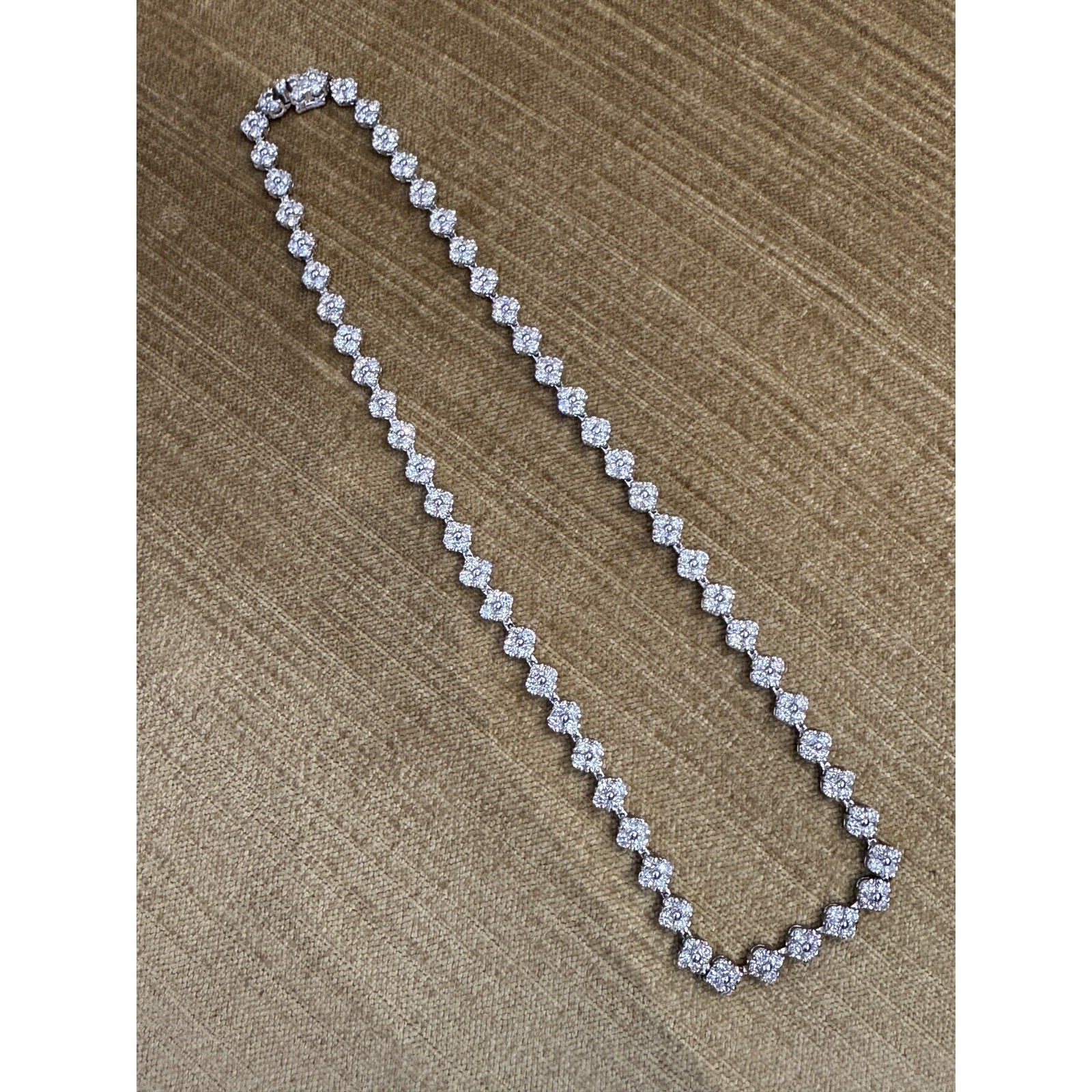 Floret Cluster Diamond Choker Necklace 10.34 cttw in Platinum