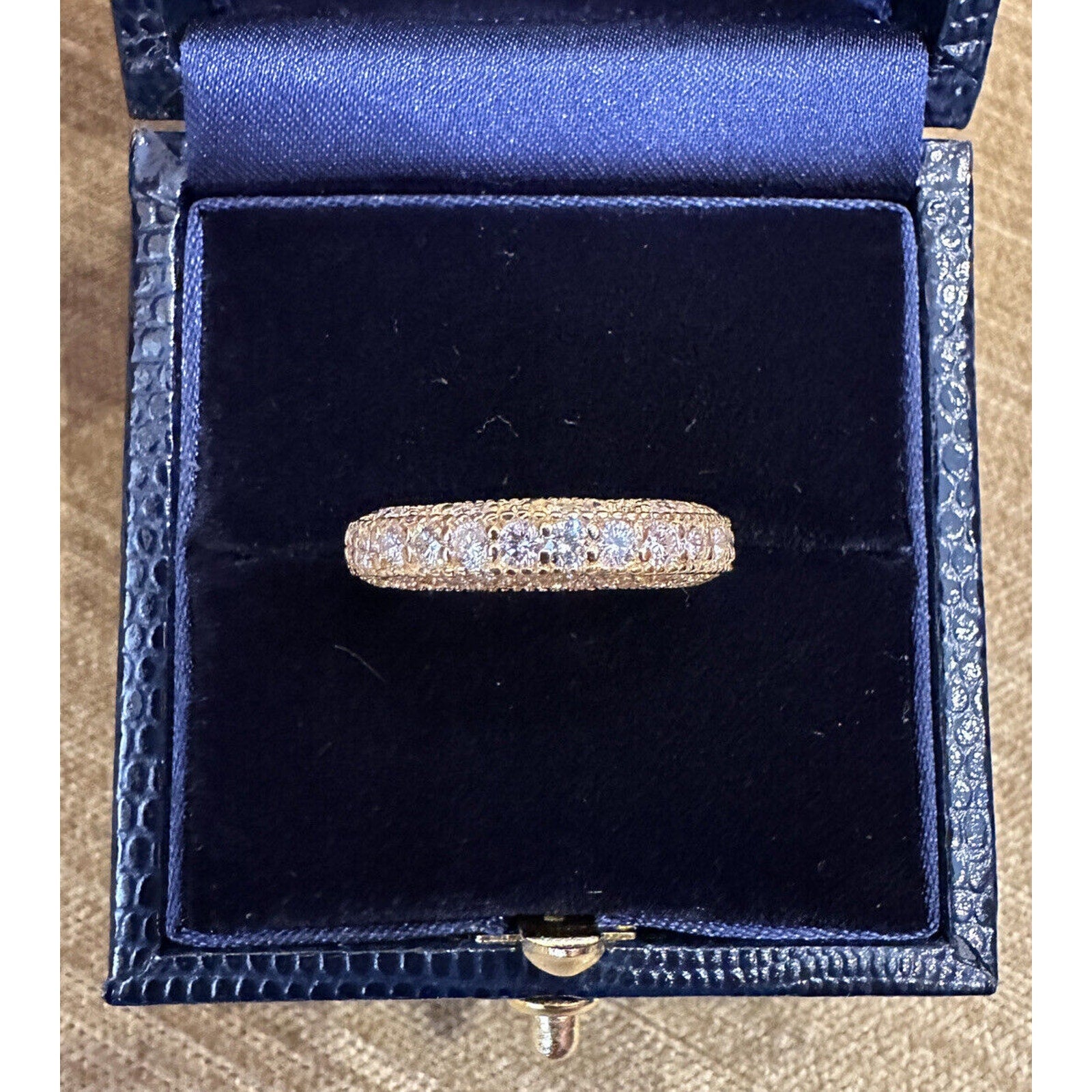 Round Diamond Band Ring 1.45 carat total weight Size 6.5 in 18k Yellow Gold