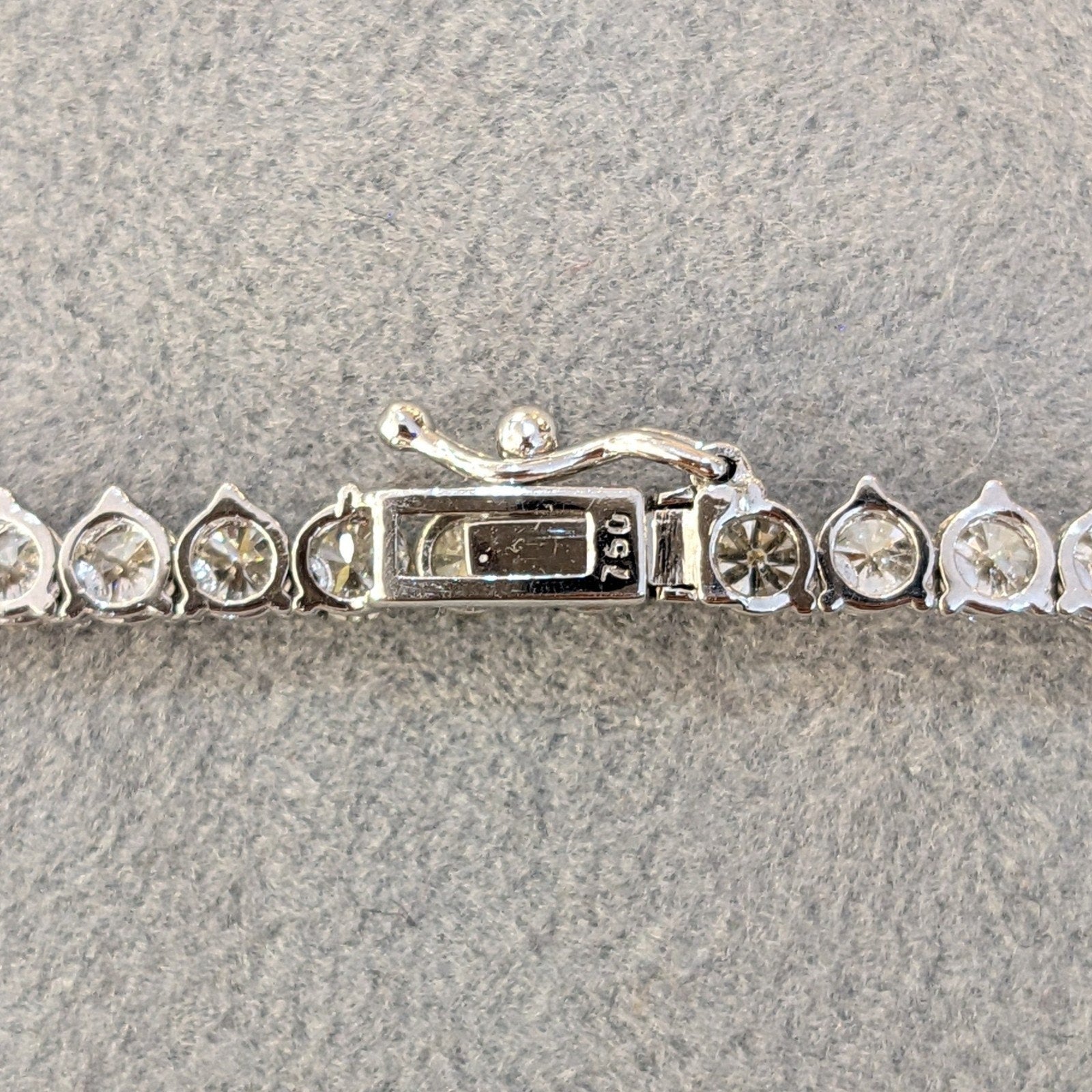 14.31 cts Diamond Tennis Necklace in 18k White Gold 16.75" long