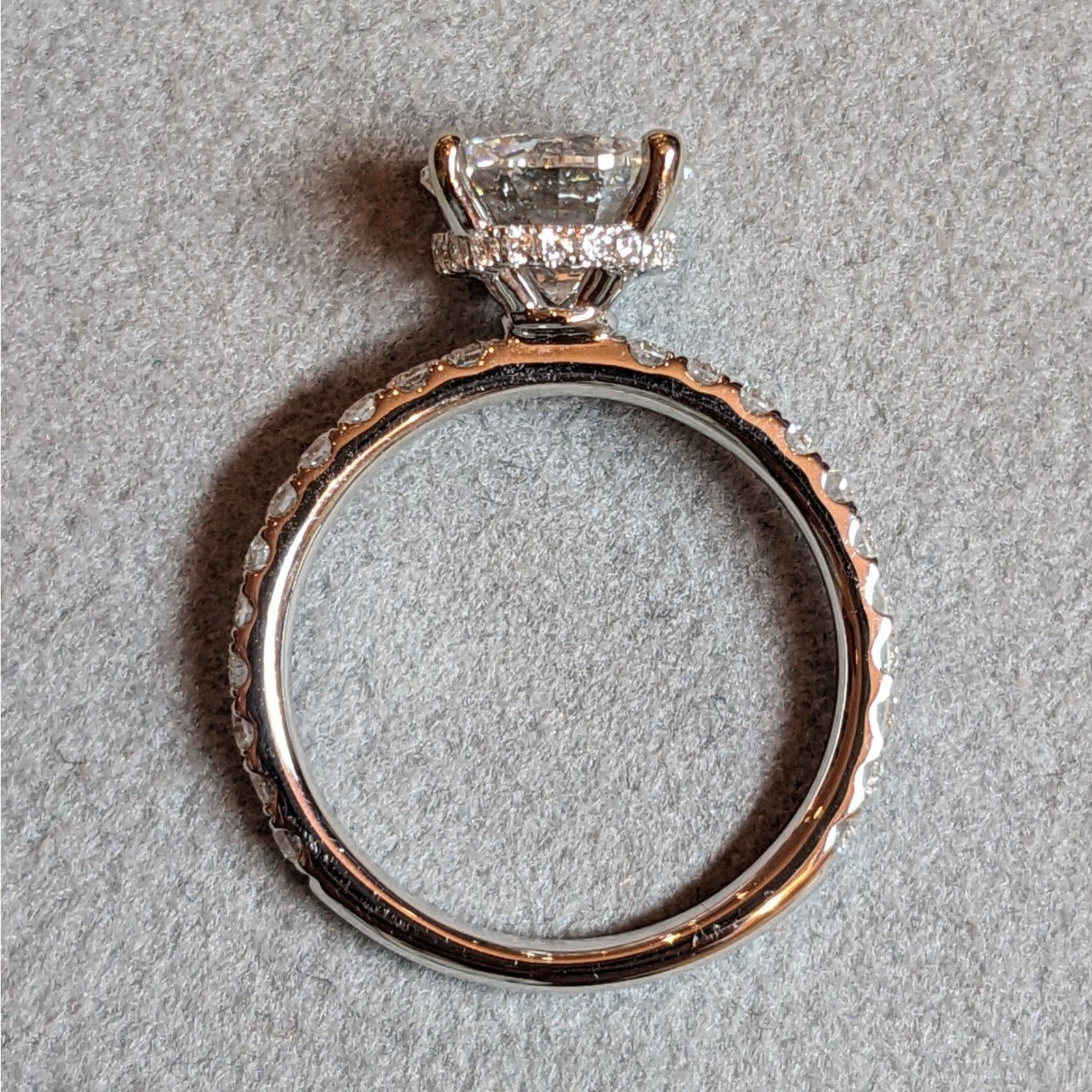 GIA 2.03 ct Round Diamond w/ Hidden Halo Ring in 18k White Gold