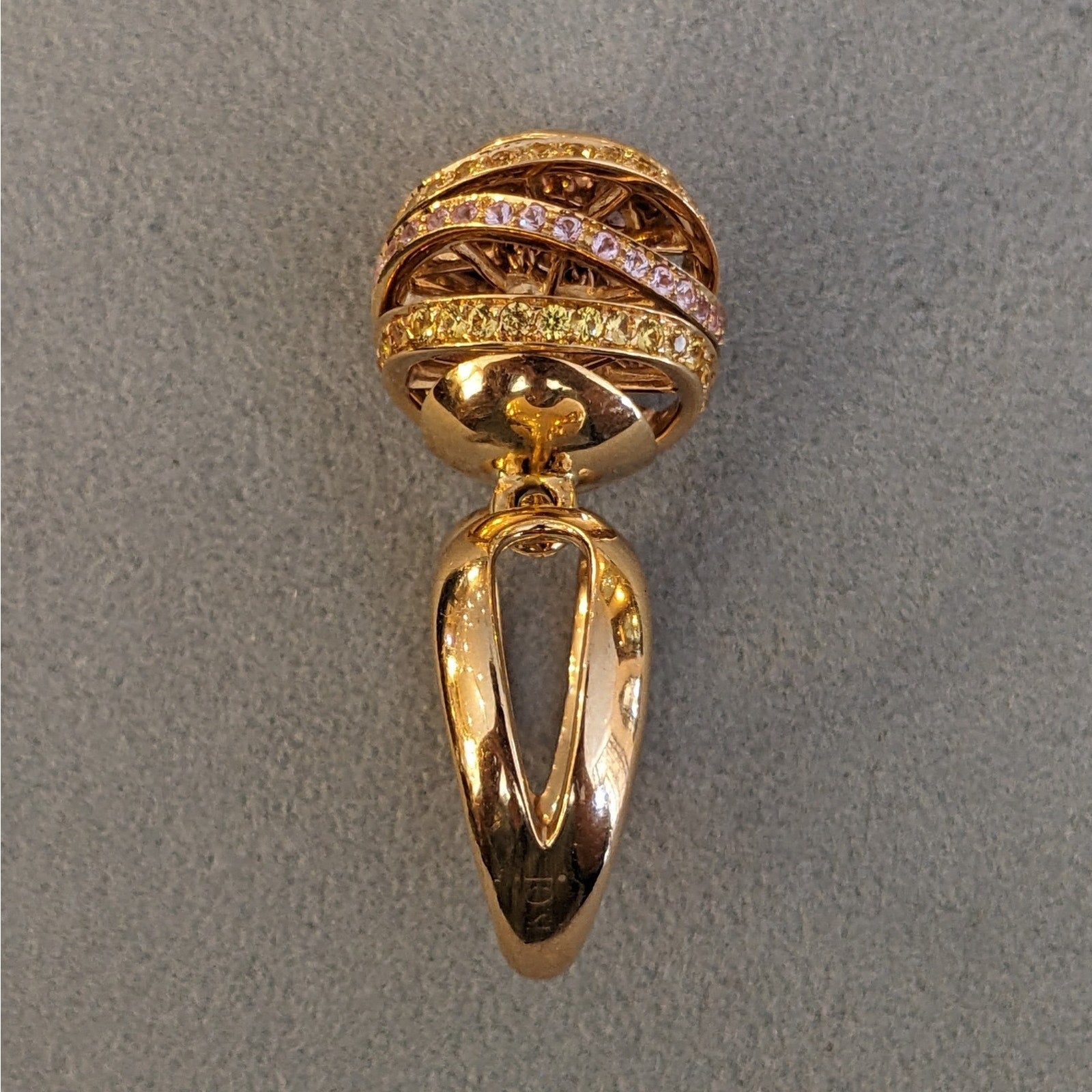 iO Si Italy Pink and Yellow Sapphire Bauble Ring in 18k Yellow Gold