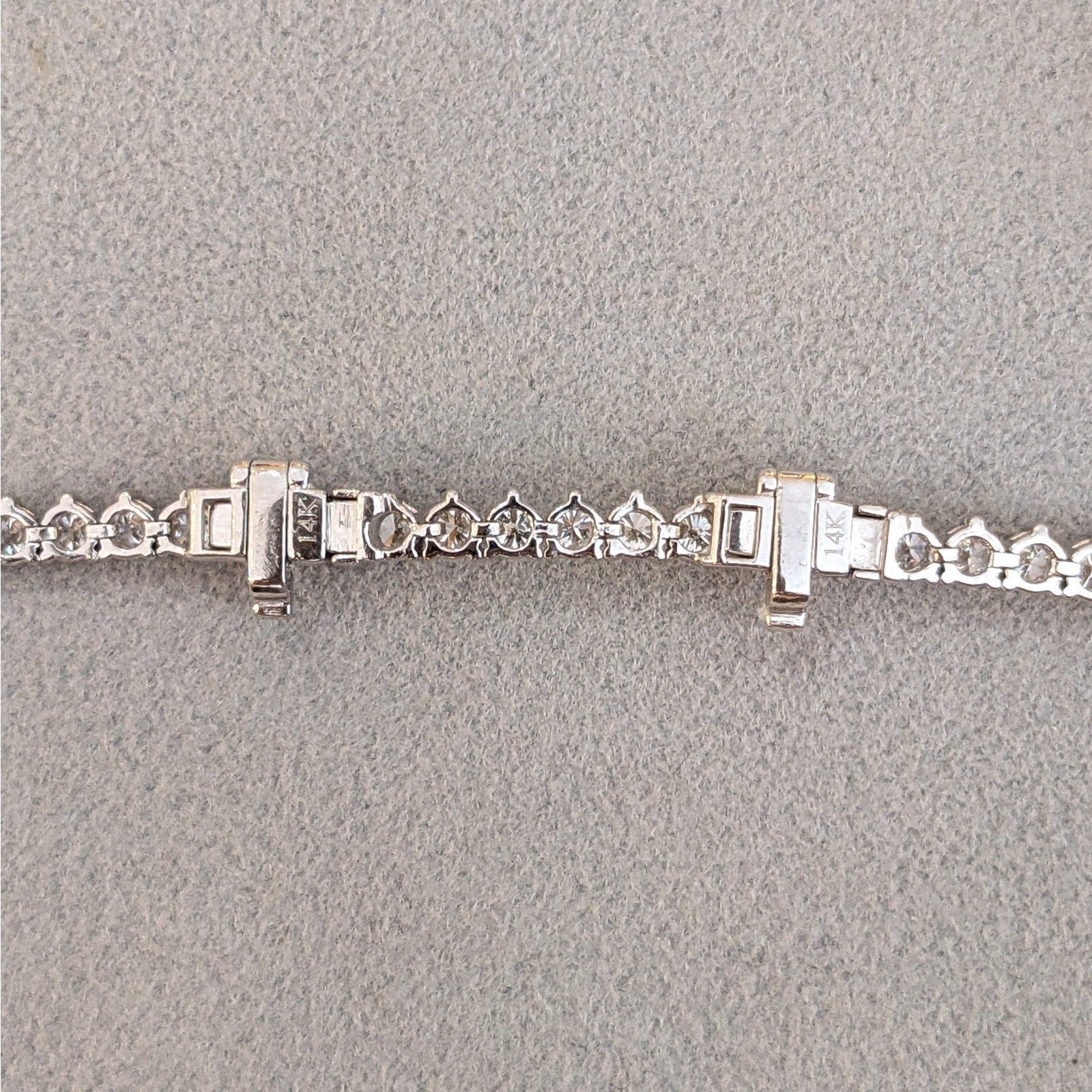 Natural Diamond Tennis Necklace in 14k White Gold 7.62cttw 16.5 in.