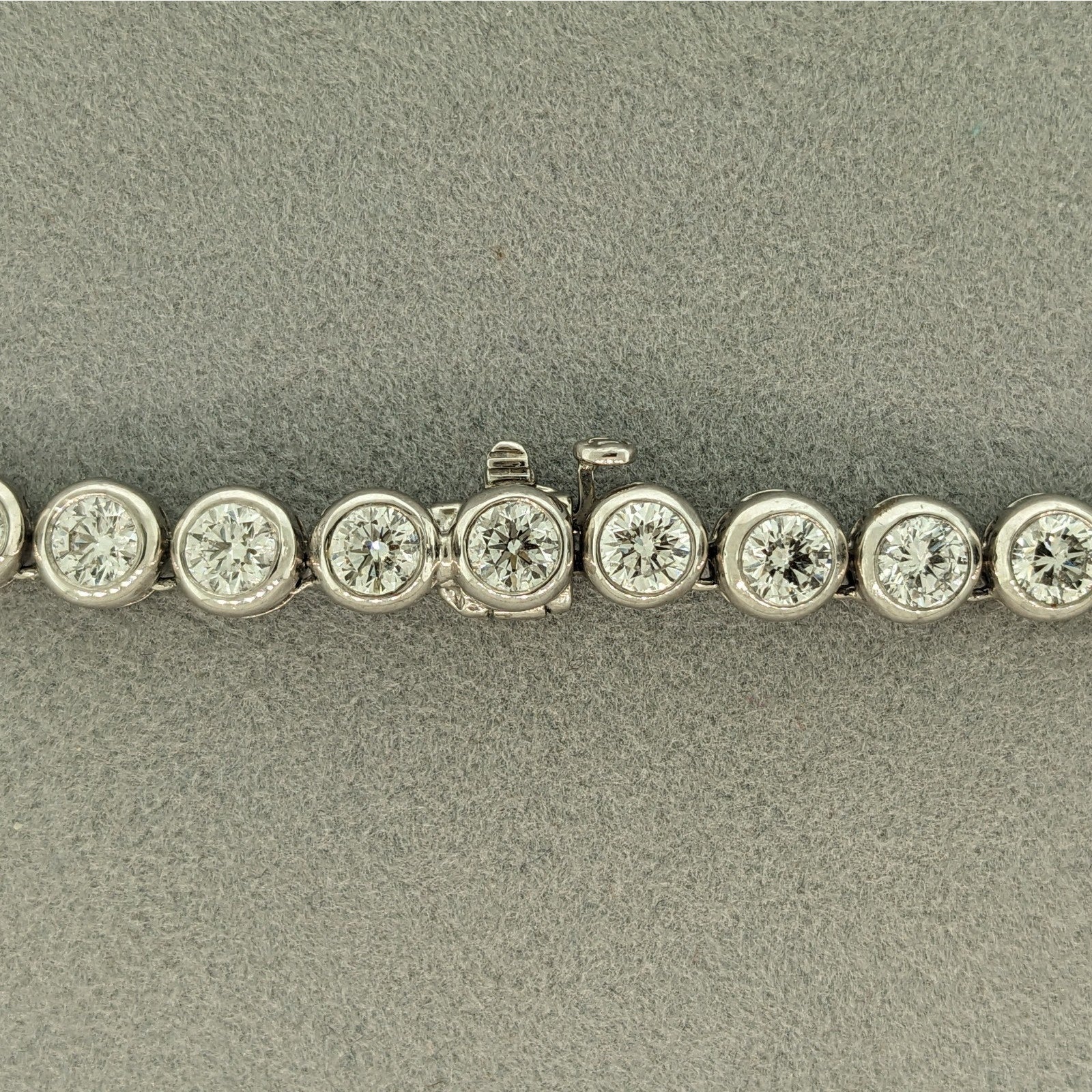 25.00 ctw Natural Diamond Bezel Set 32" Tennis Necklace 18k White Gold