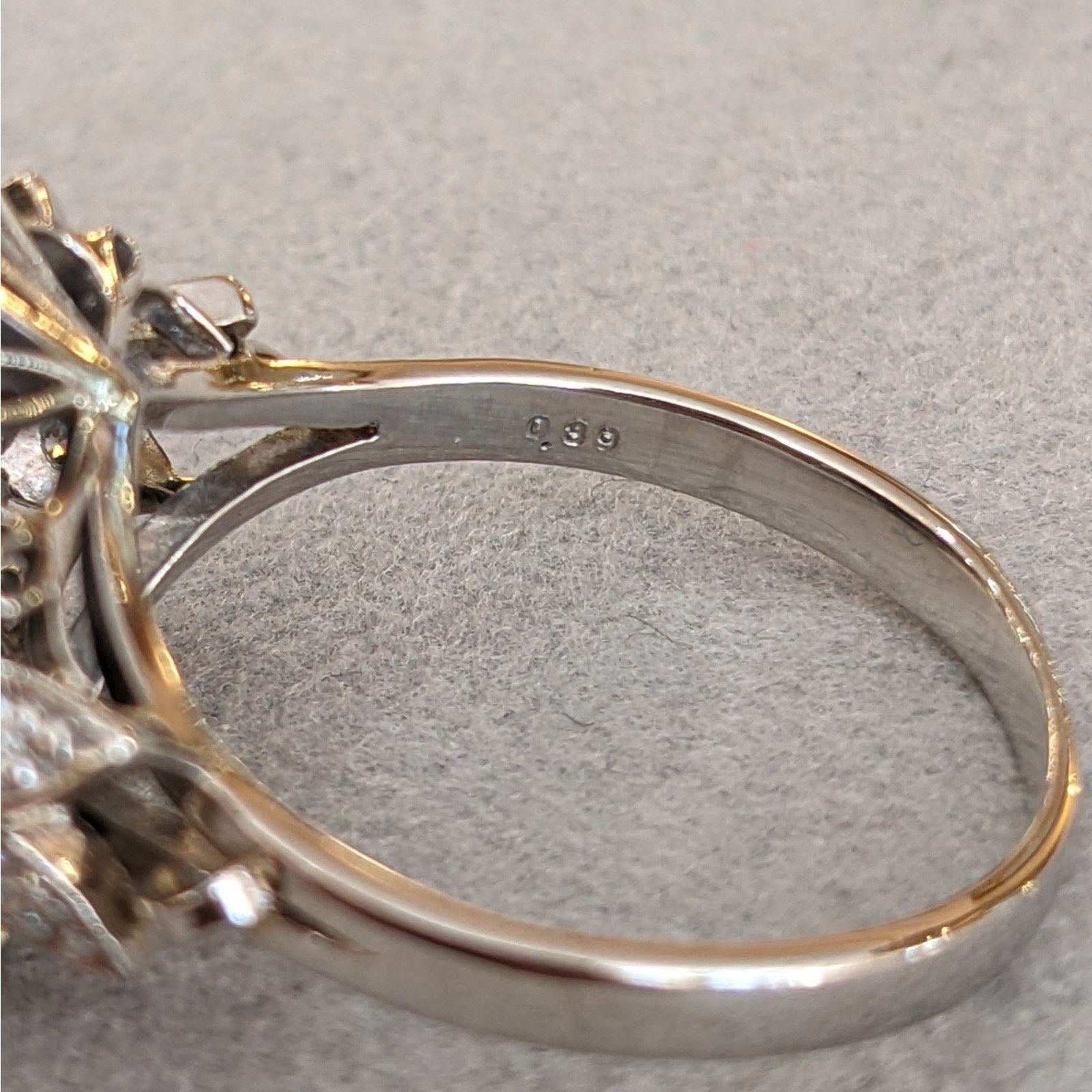 GIA Australian Black Opal and Diamond Ring in Platinum - HM2776BR