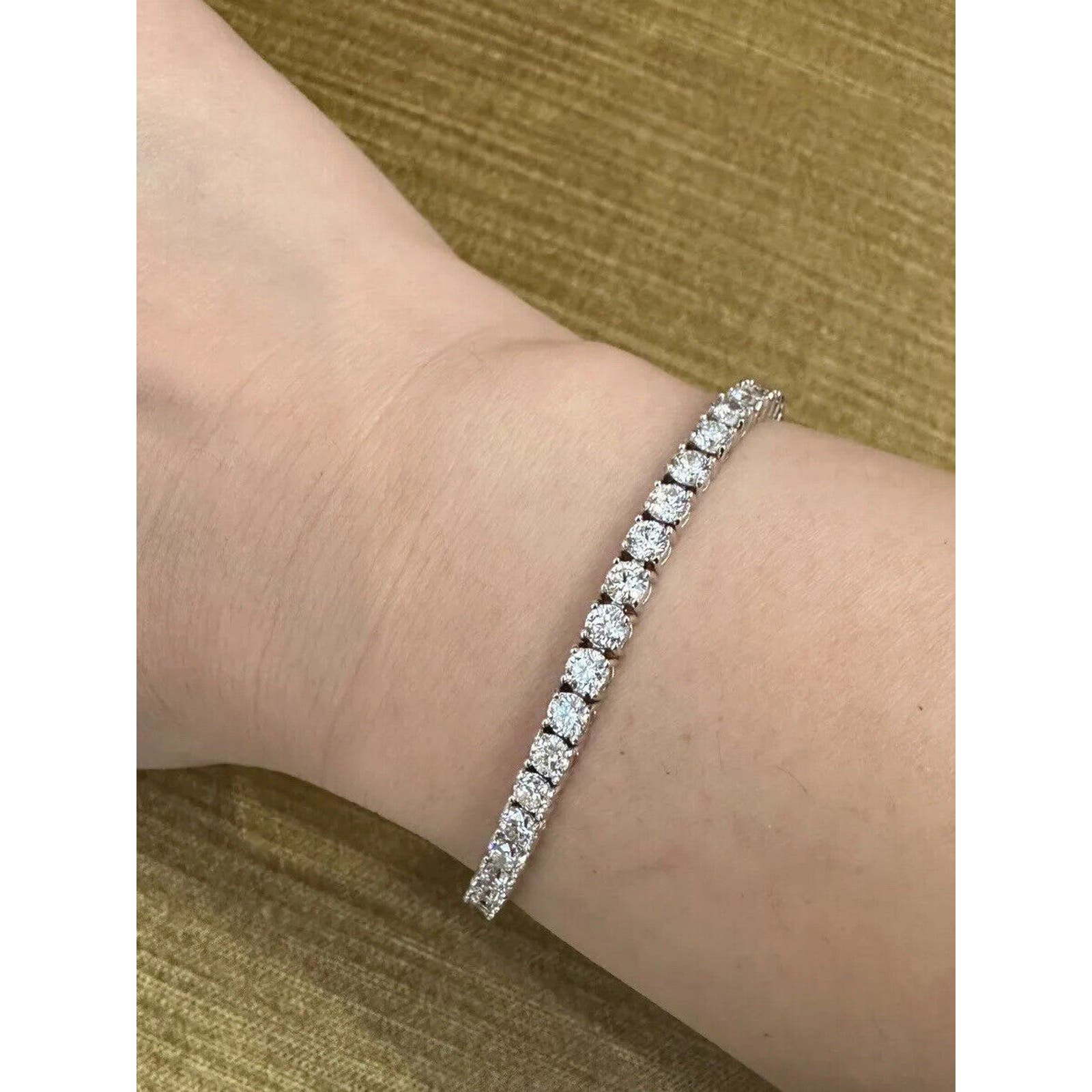 Diamond Tennis Bracelet Rounds 7cts in 14k White Gold 7 inches - HM2516B