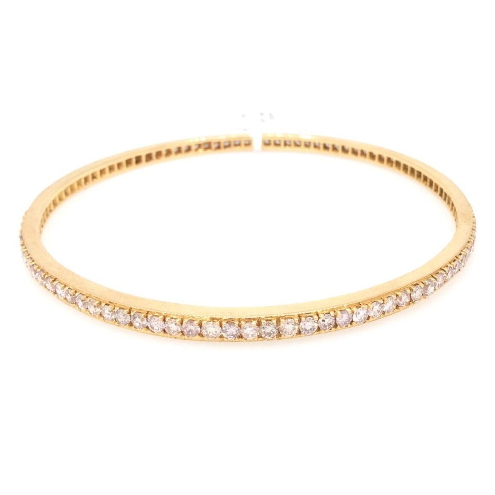 4.80 cts Single Row Diamond Bangle Bracelet in 18k Rose Gold