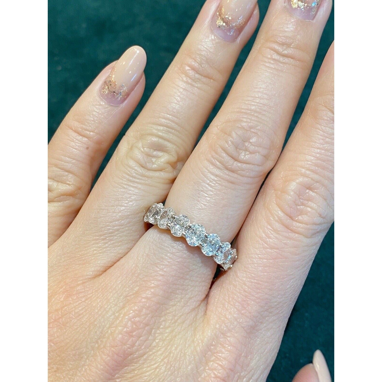 5.25 cttw Oval Diamond Eternity Band Ring in Platinum