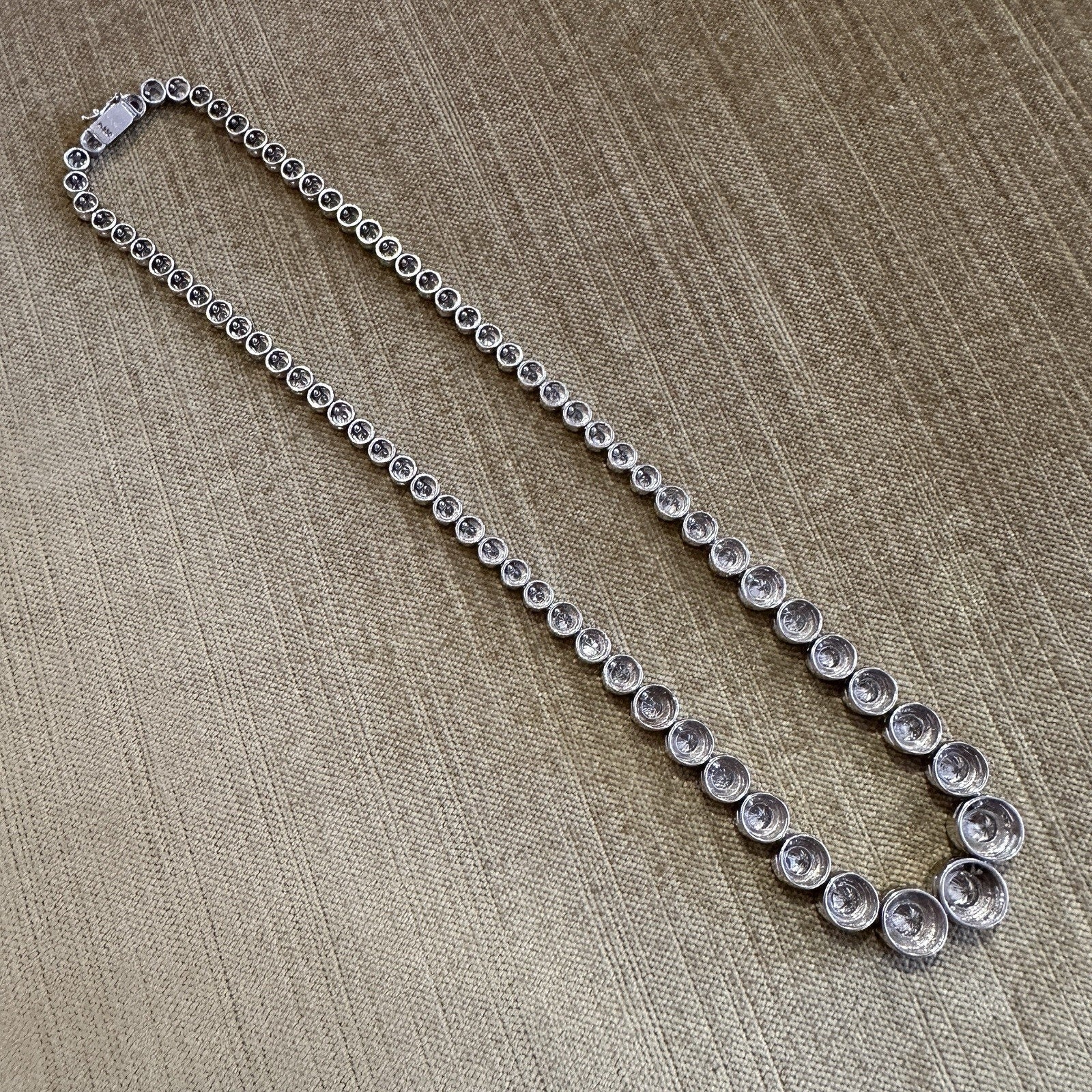 10.00 carats Bezel Set Diamond Tennis Necklace in Platinum 15 5/8"