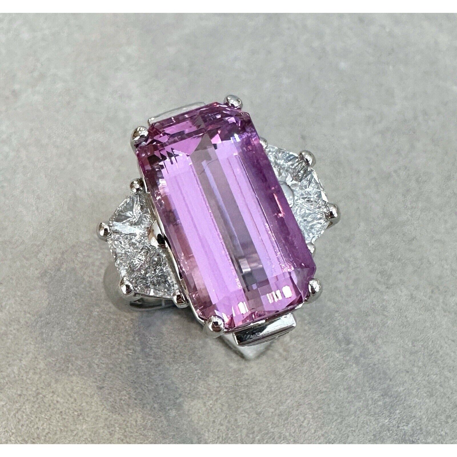 RARE GIA 17.47 cts Pink Topaz and Diamond Ring in Platinum