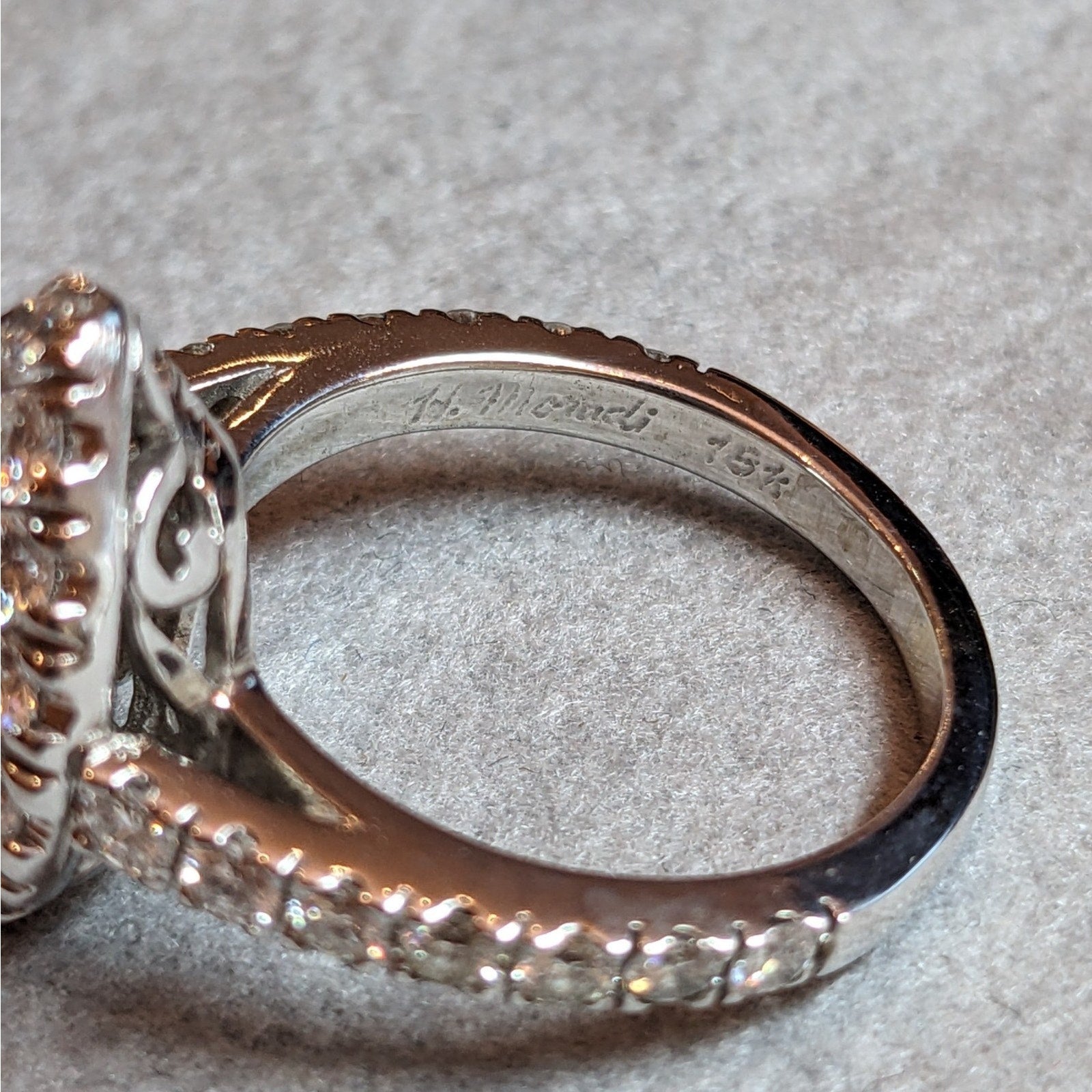 GIA 2.18 ct Pear Shape Diamond Ring in 18k White Gold