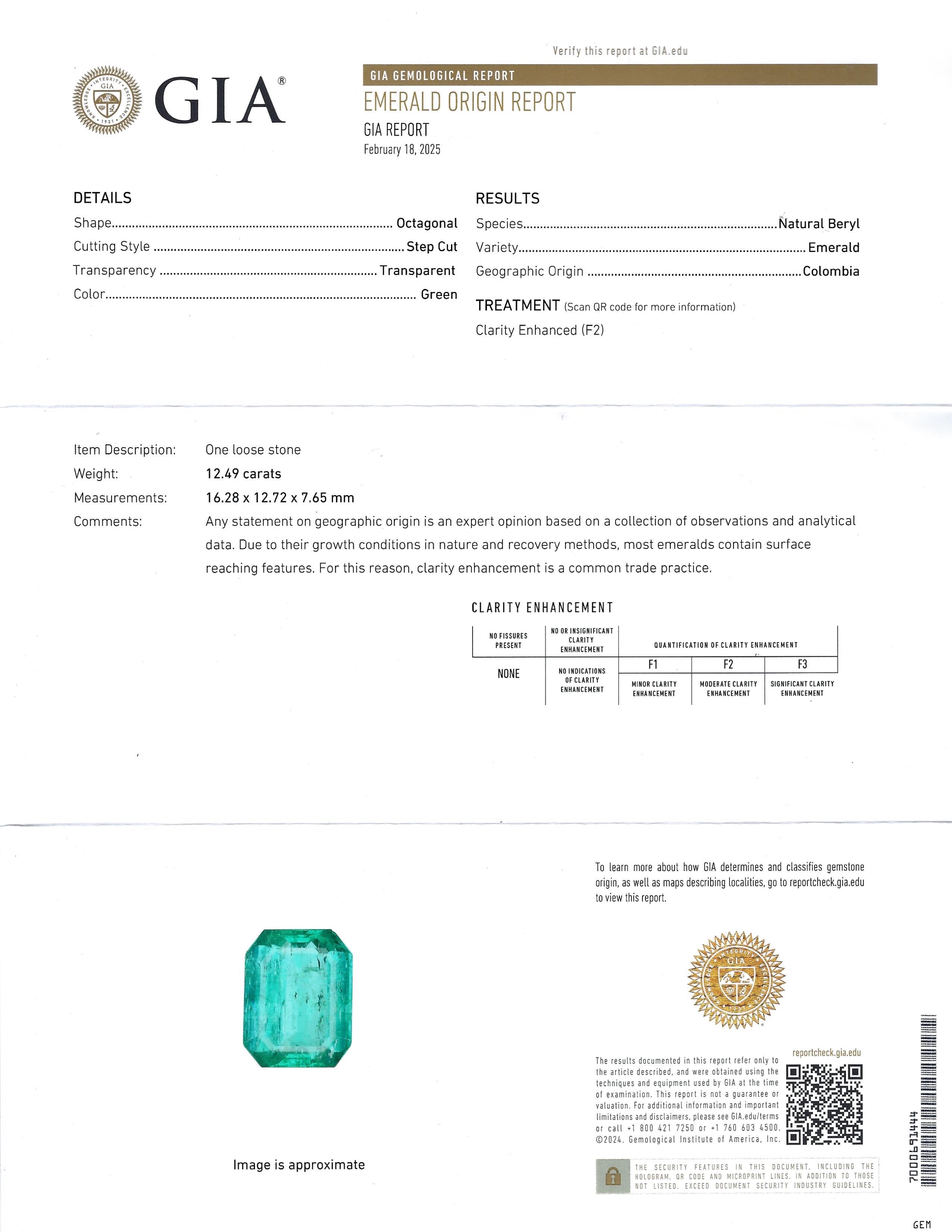 GIA 12.49 ct Colombian Emerald and Diamond Ring in Platinum