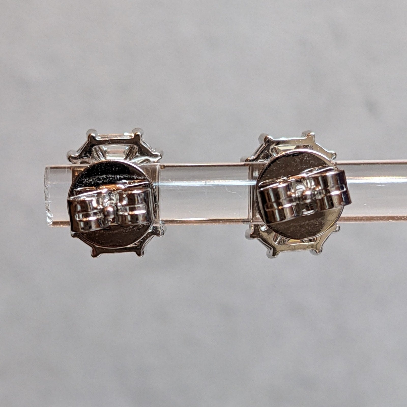 Illusion set Natural Diamond Stud Earrings 1.61cttw in 18k White Gold