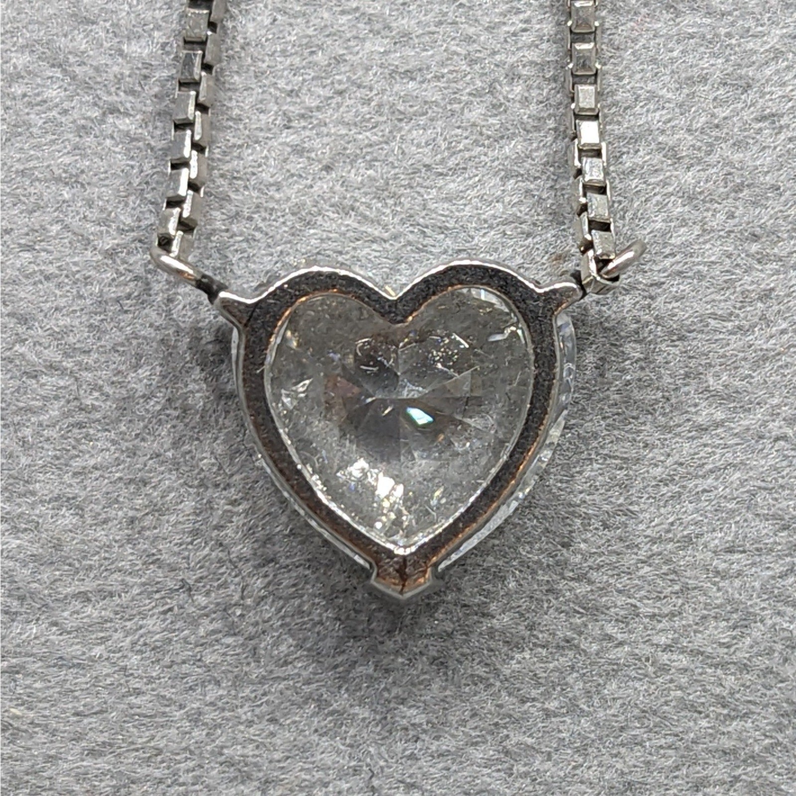 Natural 2.63 ct Heart Diamond Solitaire Pendant Necklace in Platinum