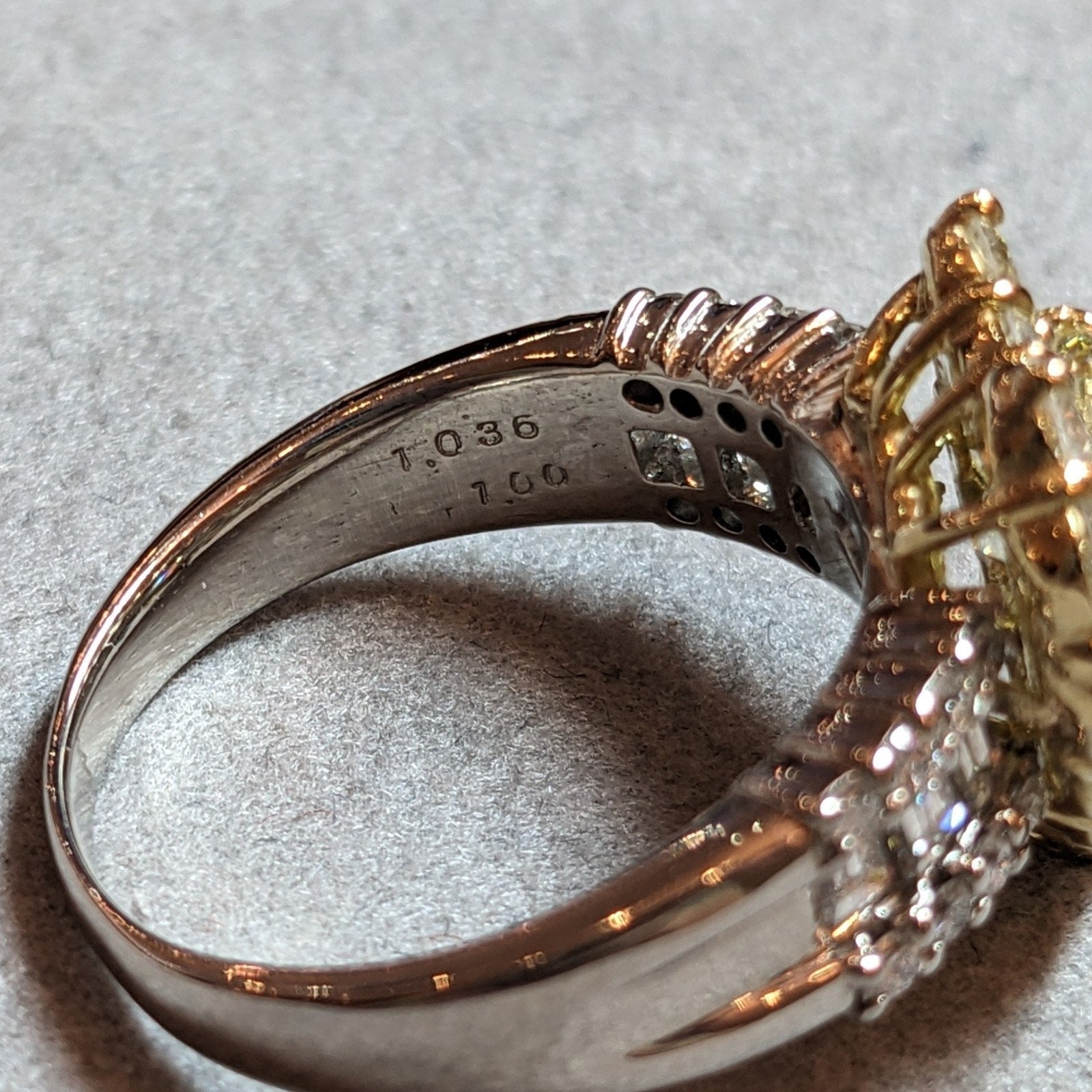 GIA 2.02 ct Fancy Yellow Heart Diamond in Platinum Diamond Ring