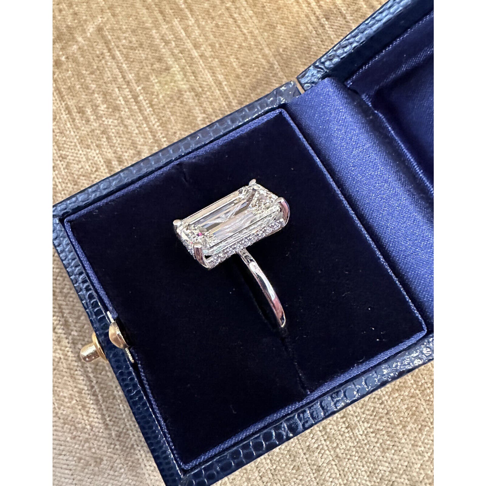 GIA 10.08 ct. Emerald Cut Diamond Ring in Platinum - C300