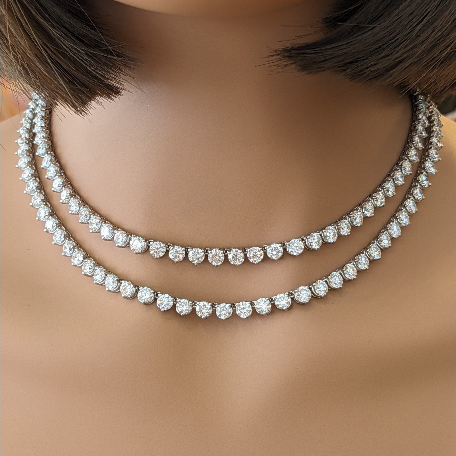 32.5 inch Round Diamond Tennis Necklace 52.00 cttw in Platinum - HM2600PZZ