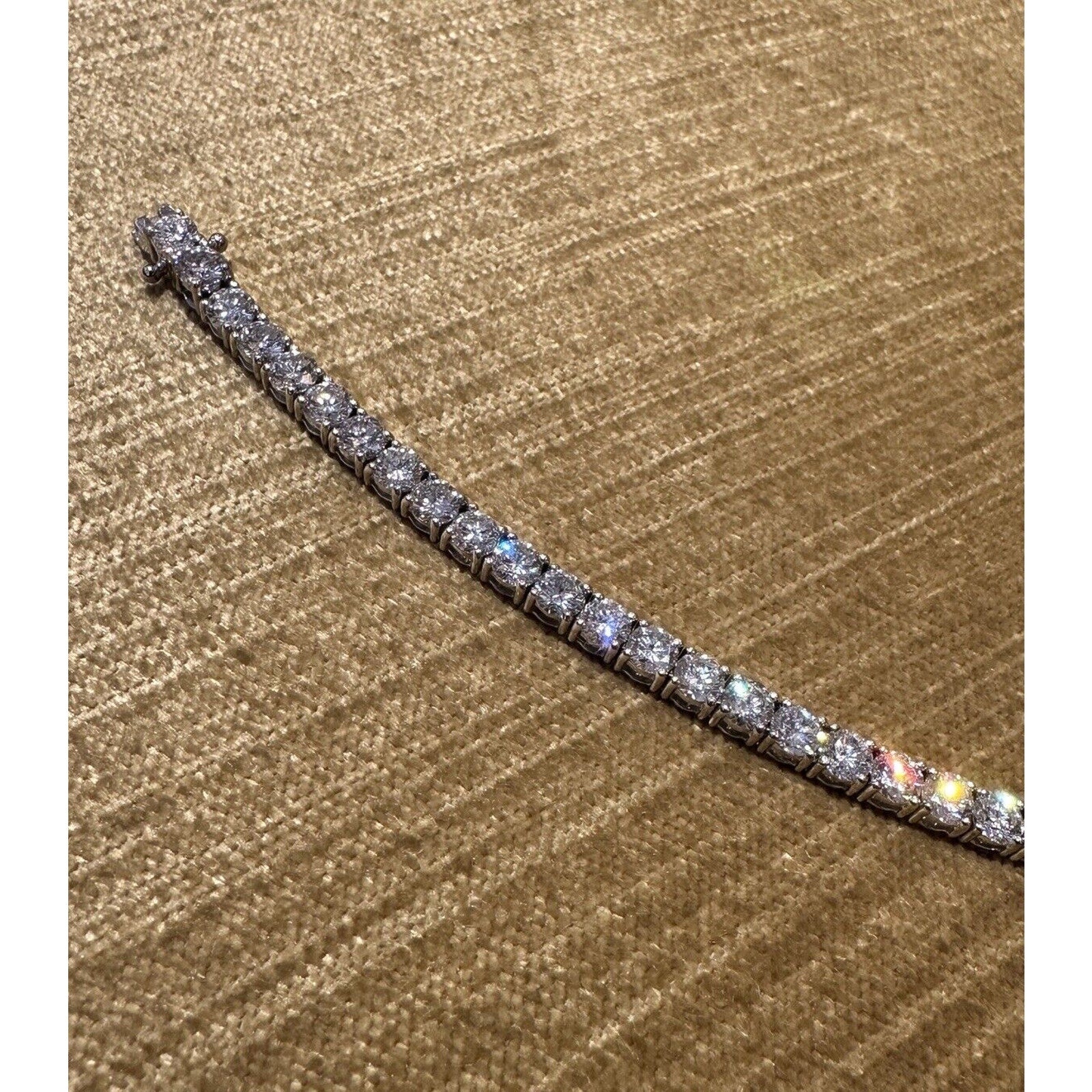 Natural Round Diamond Tennis Bracelet 9.82cttw in 14k White Gold 7"