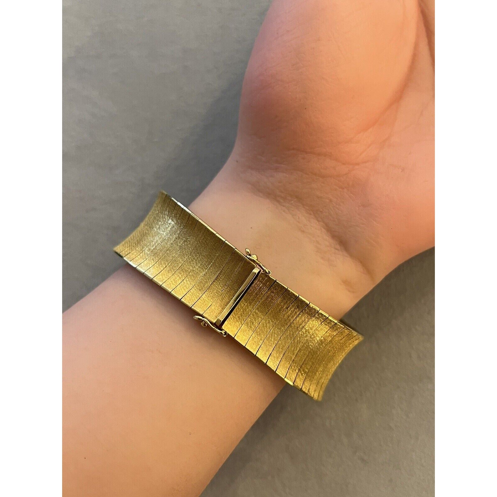 Vintage Wide Diamond Bracelet Cuff in 18k Yellow Gold - HM2675ZE