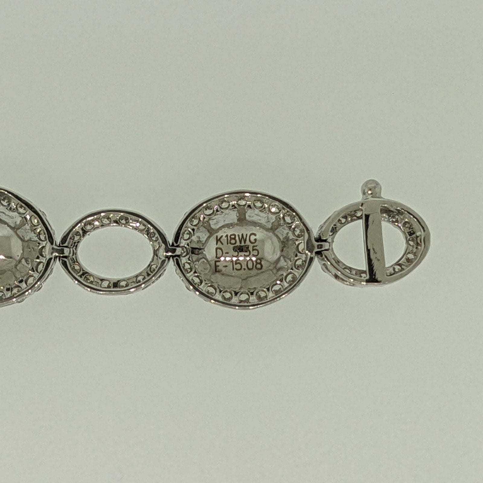 GIA Oval Emerald and Diamond Link Bracelet in 18k White Gold