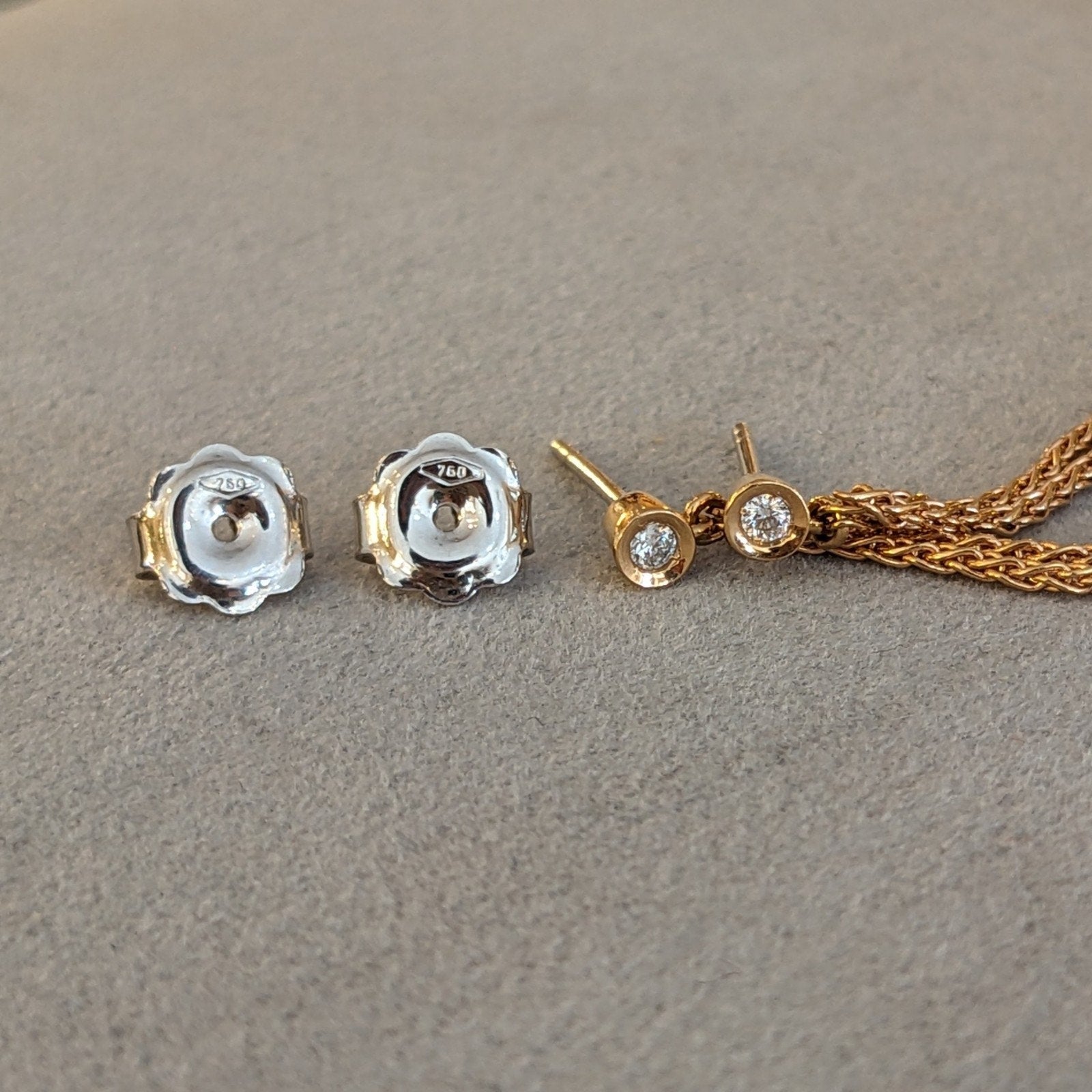 iO Si Italy Pink and Yellow Sapphire Bauble Earrings in 18k Gold