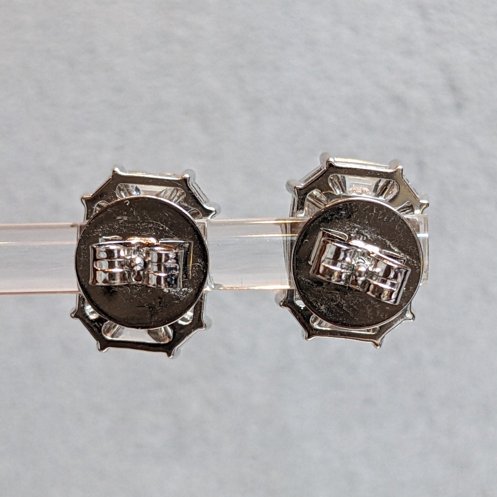 Natural Diamond Illusion Set Stud Earrings 4.02 ctw in 18k White Gold