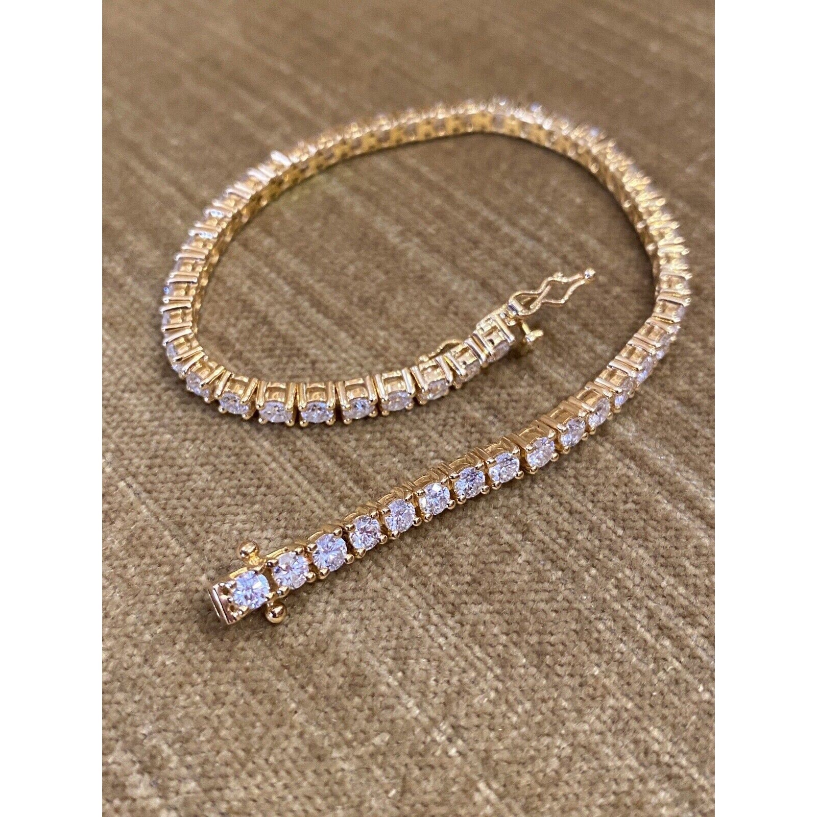 Diamond Tennis Bracelet Rounds 4.40 cttw in 18k Yellow Gold 7 in. - HM2329AV