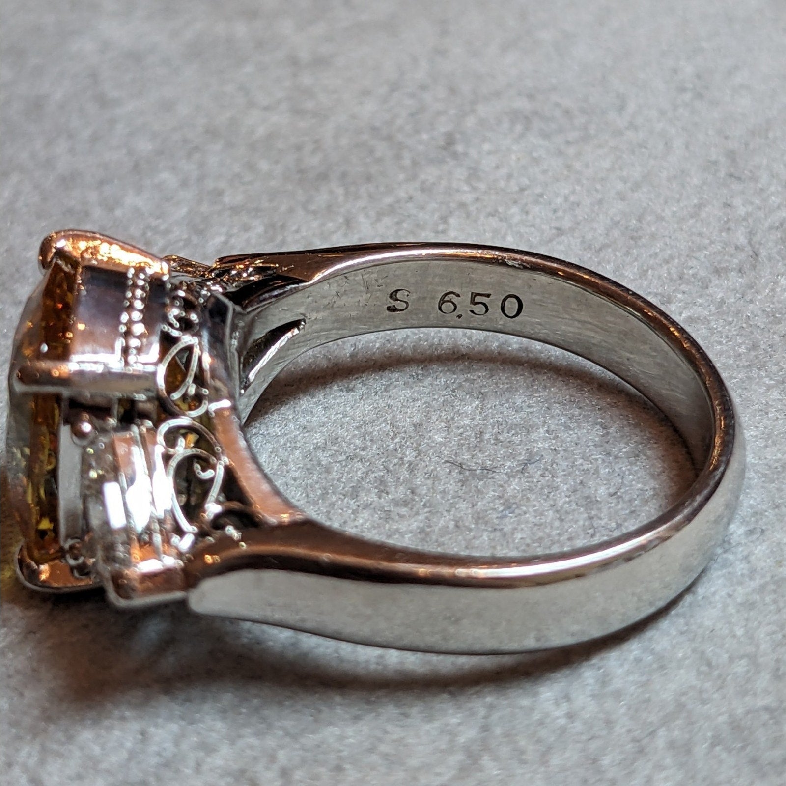 GIA 6.50cts Cushion Yellow Sapphire & Diamond 3-Stone Ring in Platinum