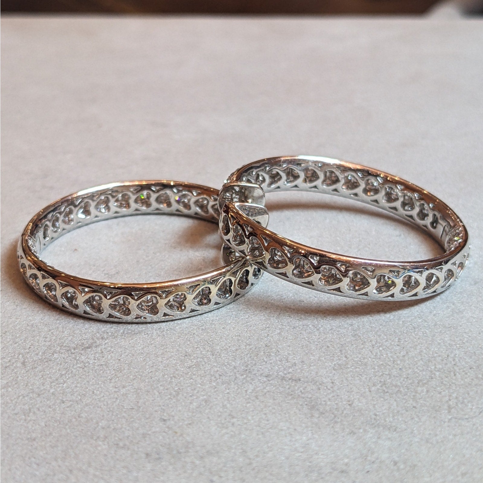 9.50 ct Round Pave Diamond Hoop Earrings in 18k White Gold by Odelia