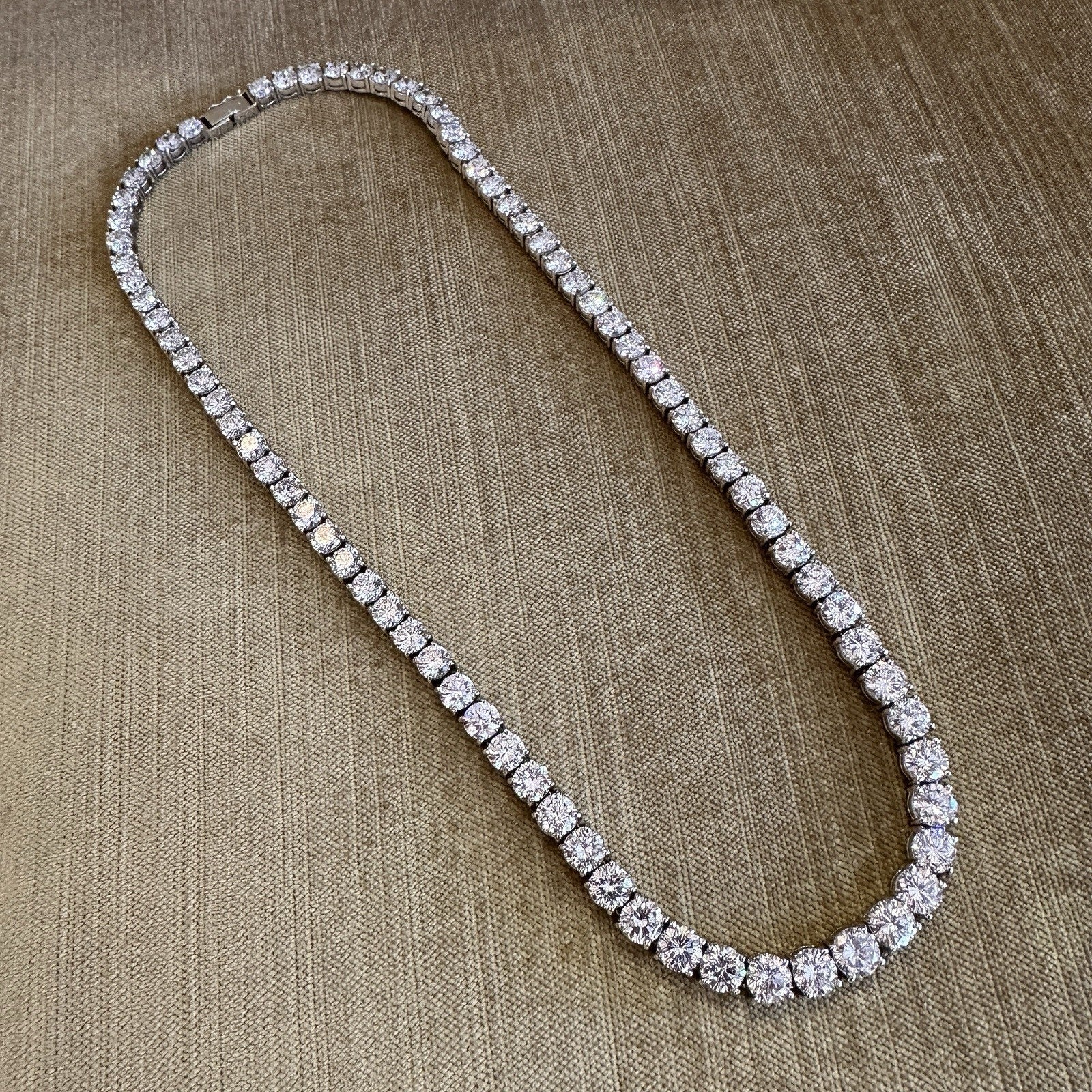 Certified 50 carats Diamond Tennis Necklace in Platinum 18.5 inches