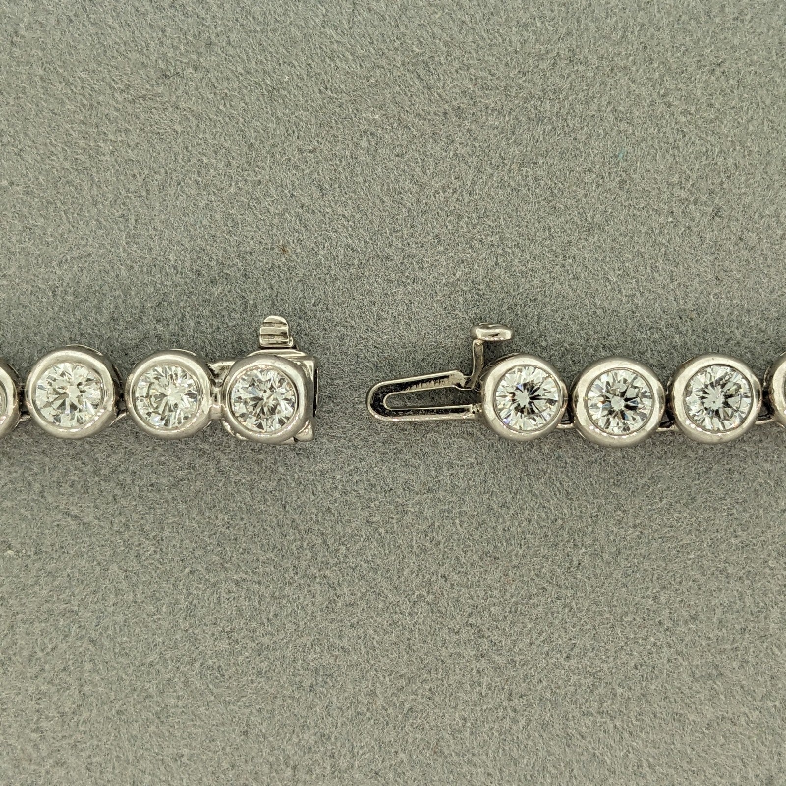 25.00 ctw Natural Diamond Bezel Set 32" Tennis Necklace 18k White Gold