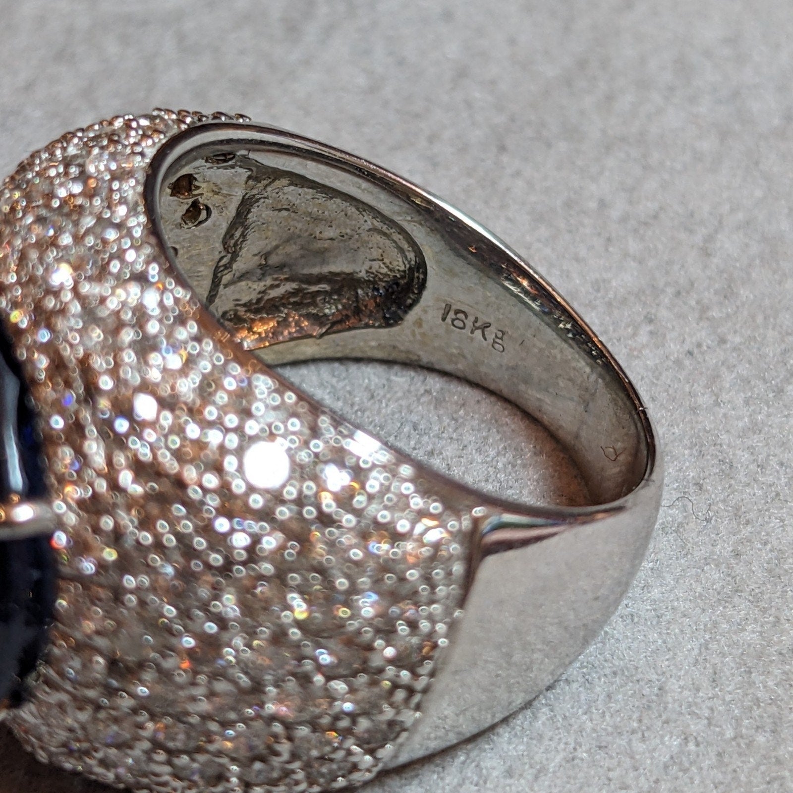 GIA 13.04 carat Oval Ceylon Sapphire & Diamond Ring in 18k White Gold