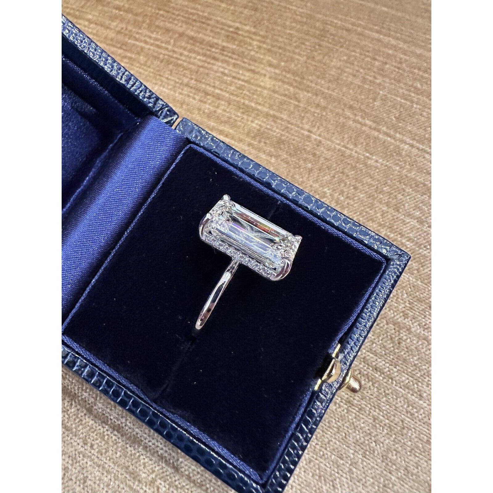 GIA 10.08 ct. Emerald Cut Diamond Ring in Platinum - C300