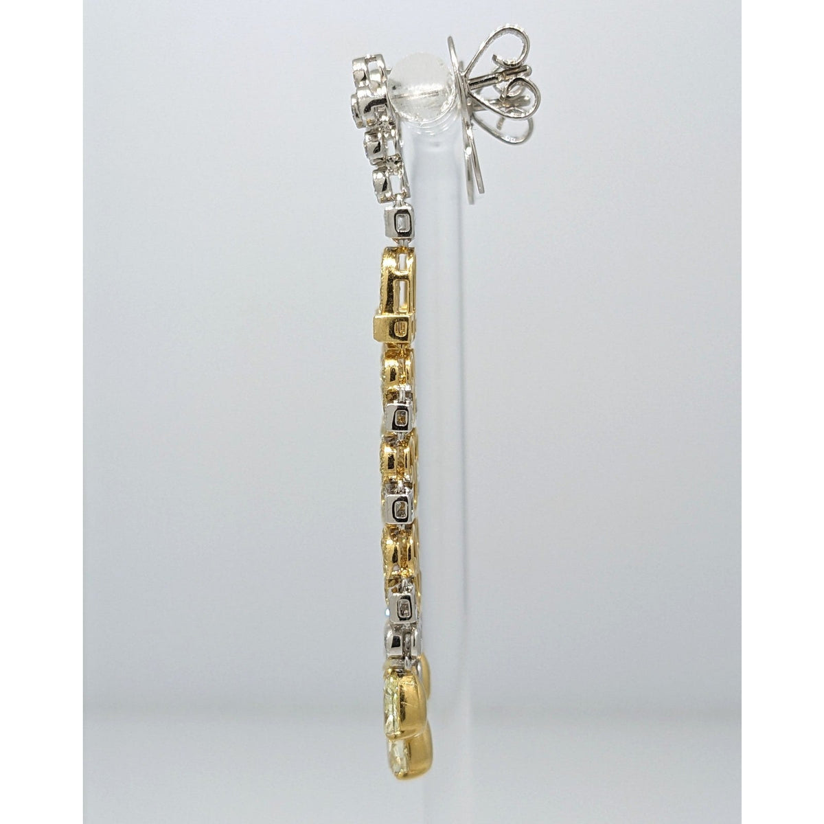 Natural Yellow & White Diamond Chandelier Drop Earrings in 18k Gold