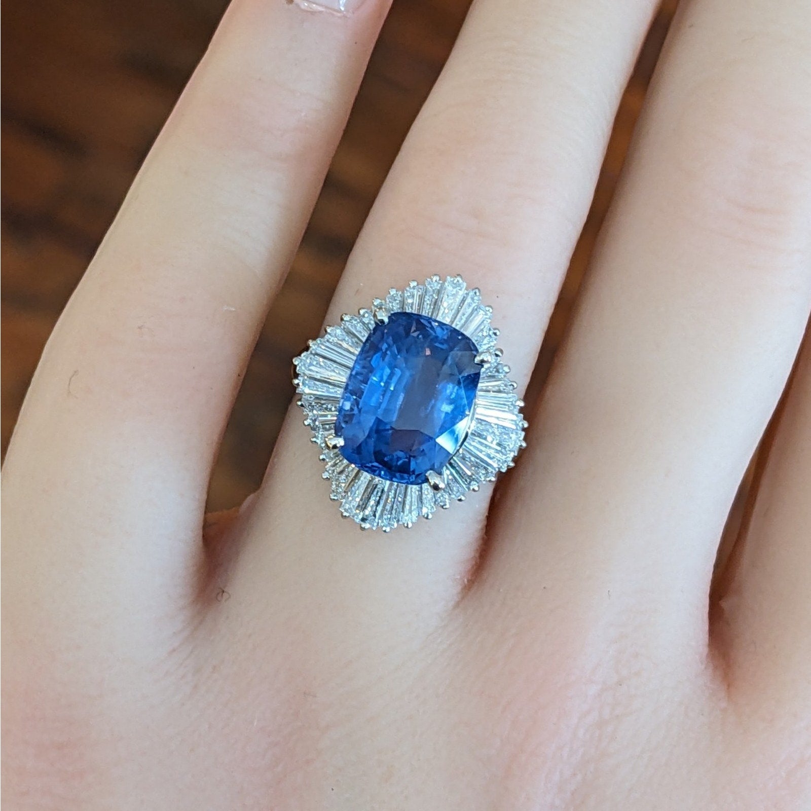 GIA Natural Unheated Burma 8.05ct. Sapphire & Diamond Ring in Platinum