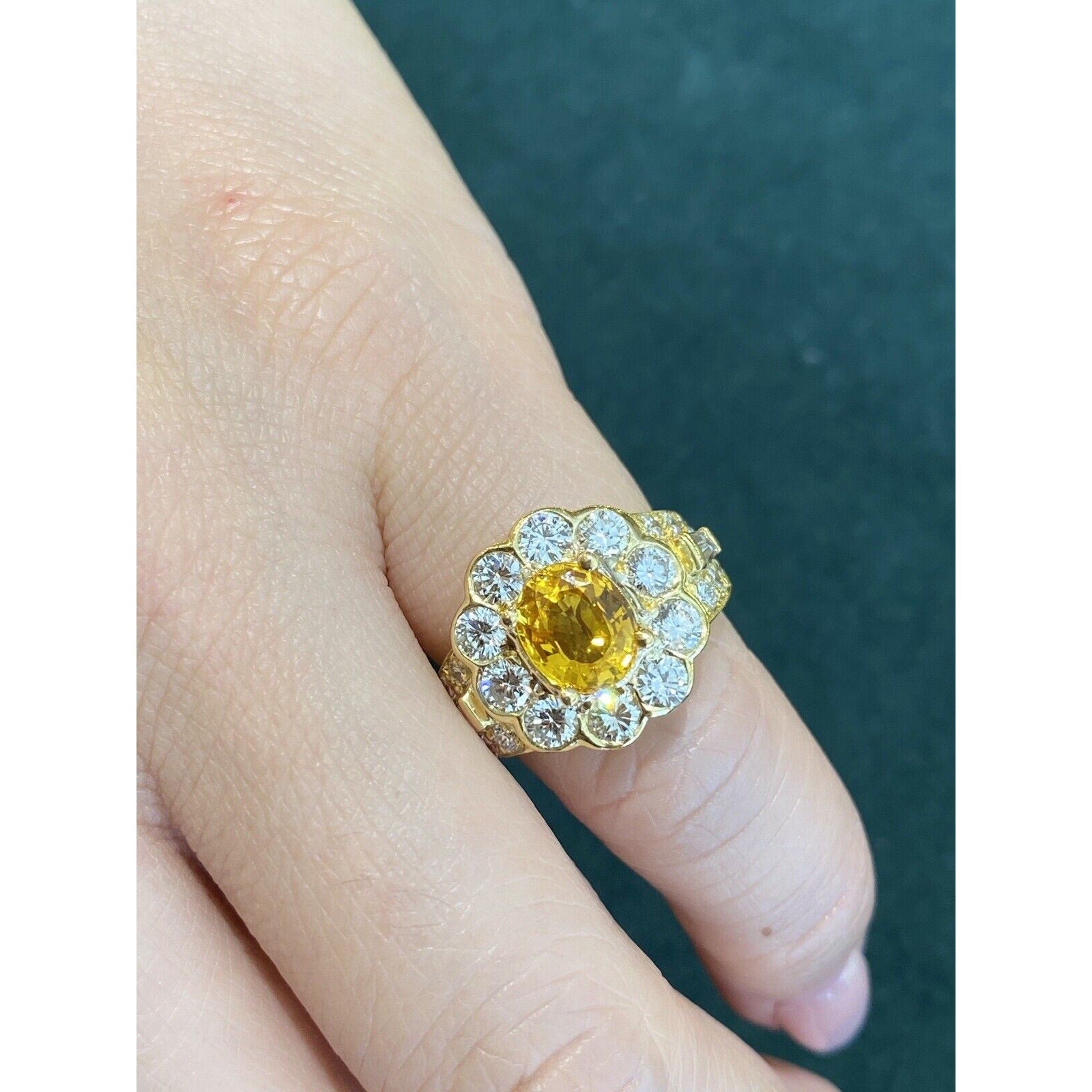 JB Star Oval Yellow Sapphire and Diamond Ring in 18k Yellow Gold - HM2405A