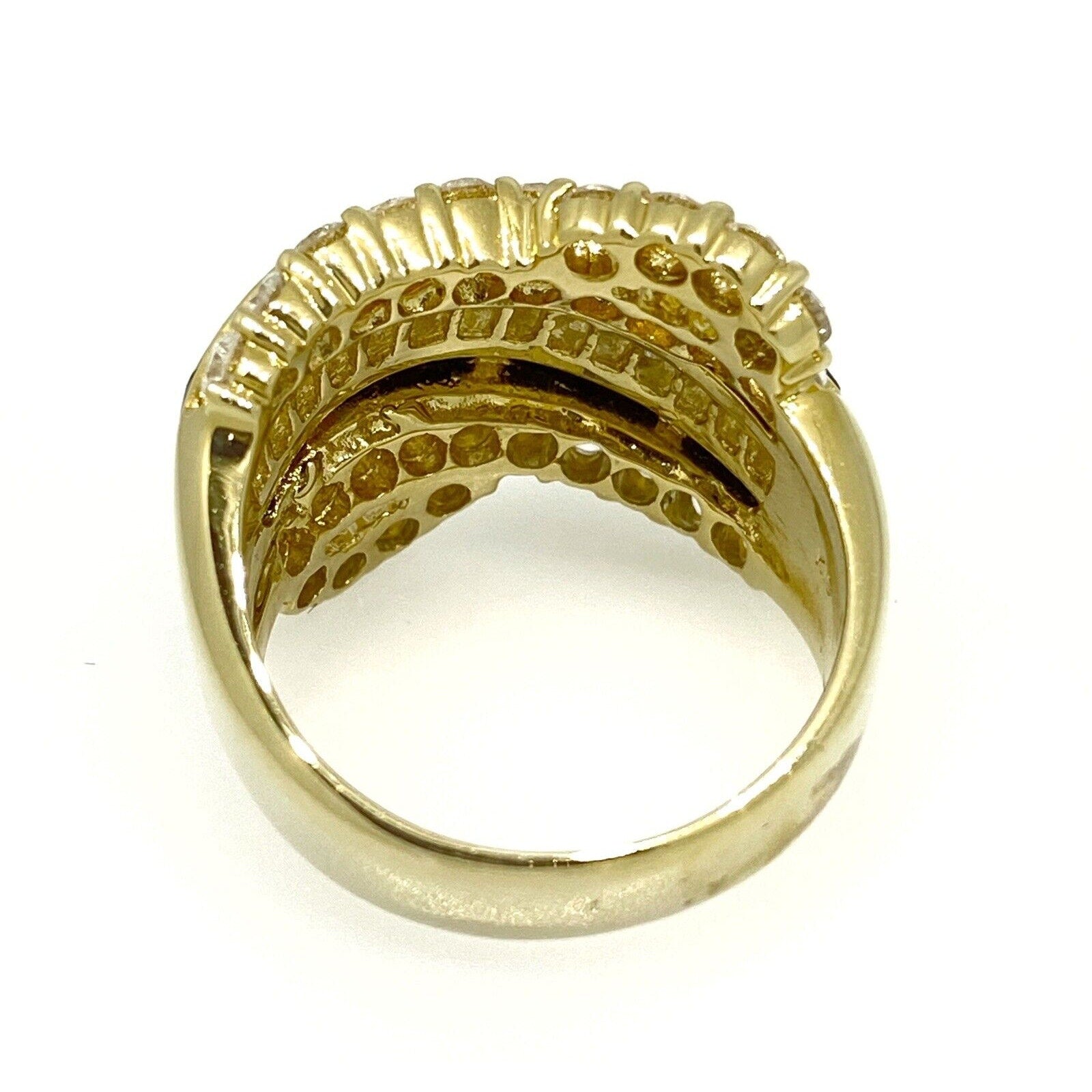 Wide Diamond Band Ring with Onyx in 18k Yellow Gold