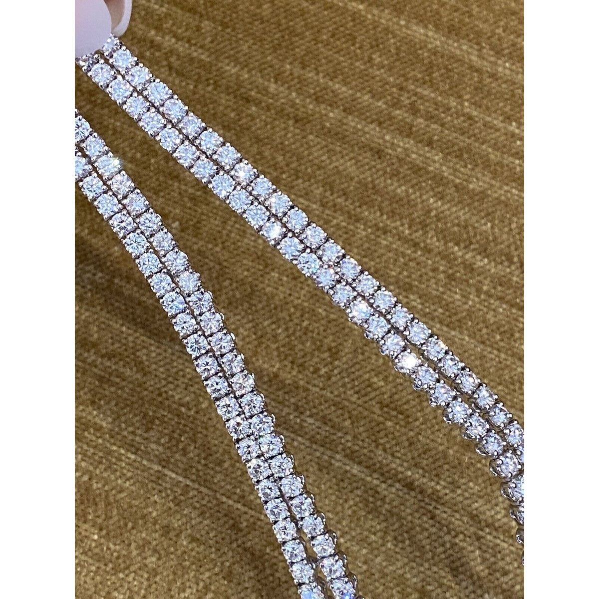 Stefan Hafner Y Diamond Necklace with Pink Sapphires in 18k White Gold