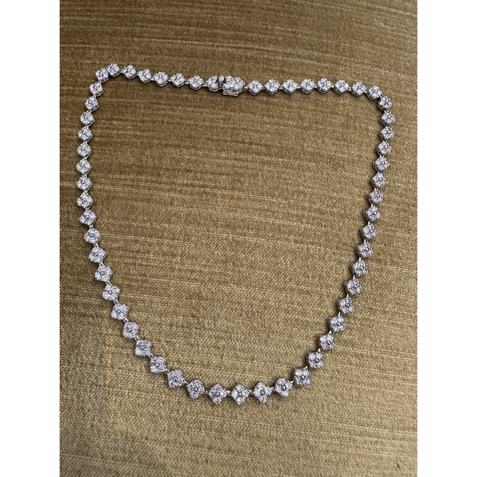 Floret Cluster Diamond Choker Necklace 10.34 cttw in Platinum