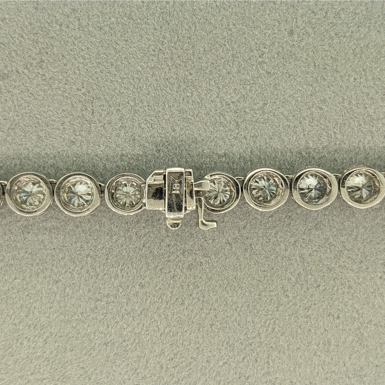 25.00 ctw Natural Diamond Bezel Set 32" Tennis Necklace 18k White Gold