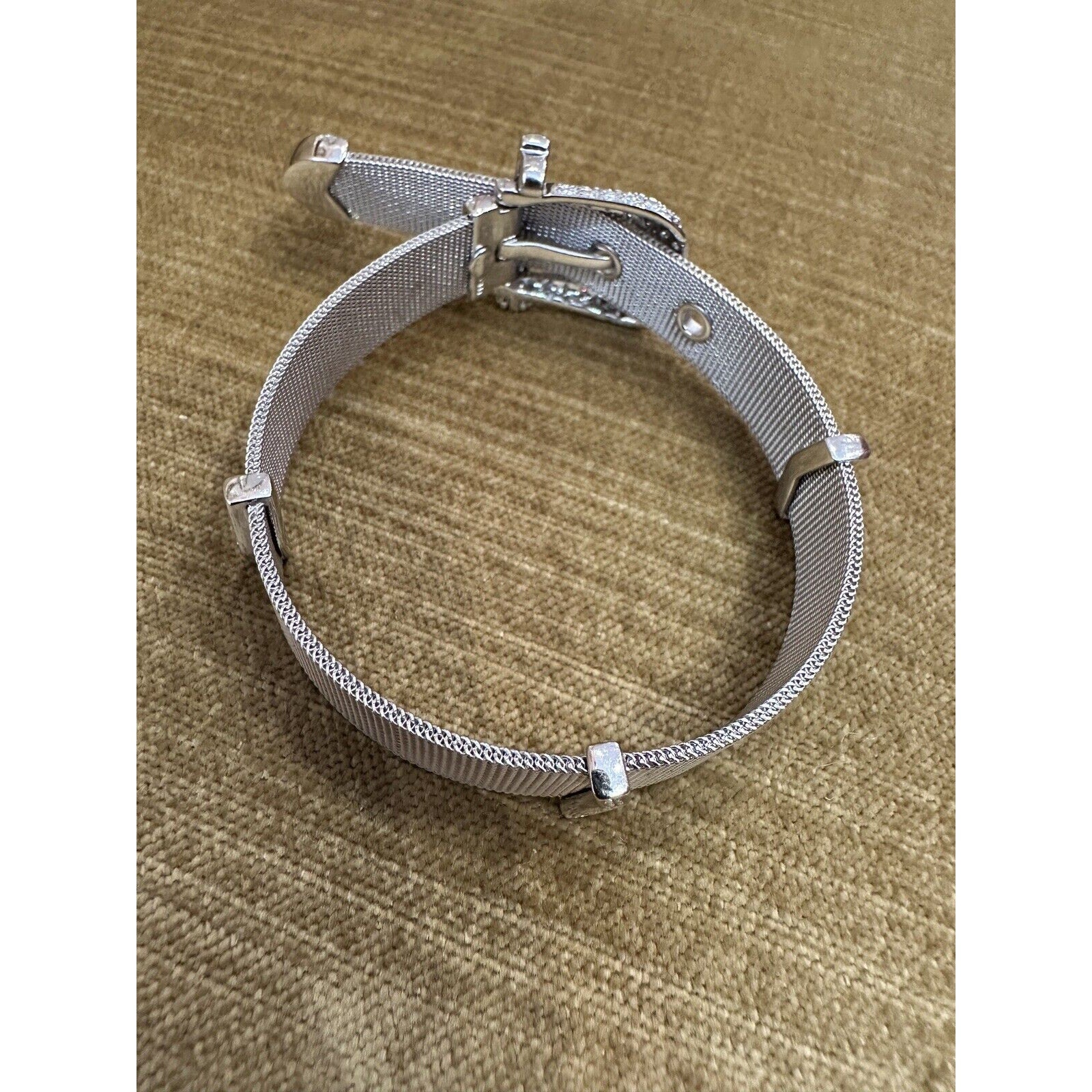Pavé Diamond Belt Buckle Bracelet 1.10 cttw in 18k White Gold - HM2556AB