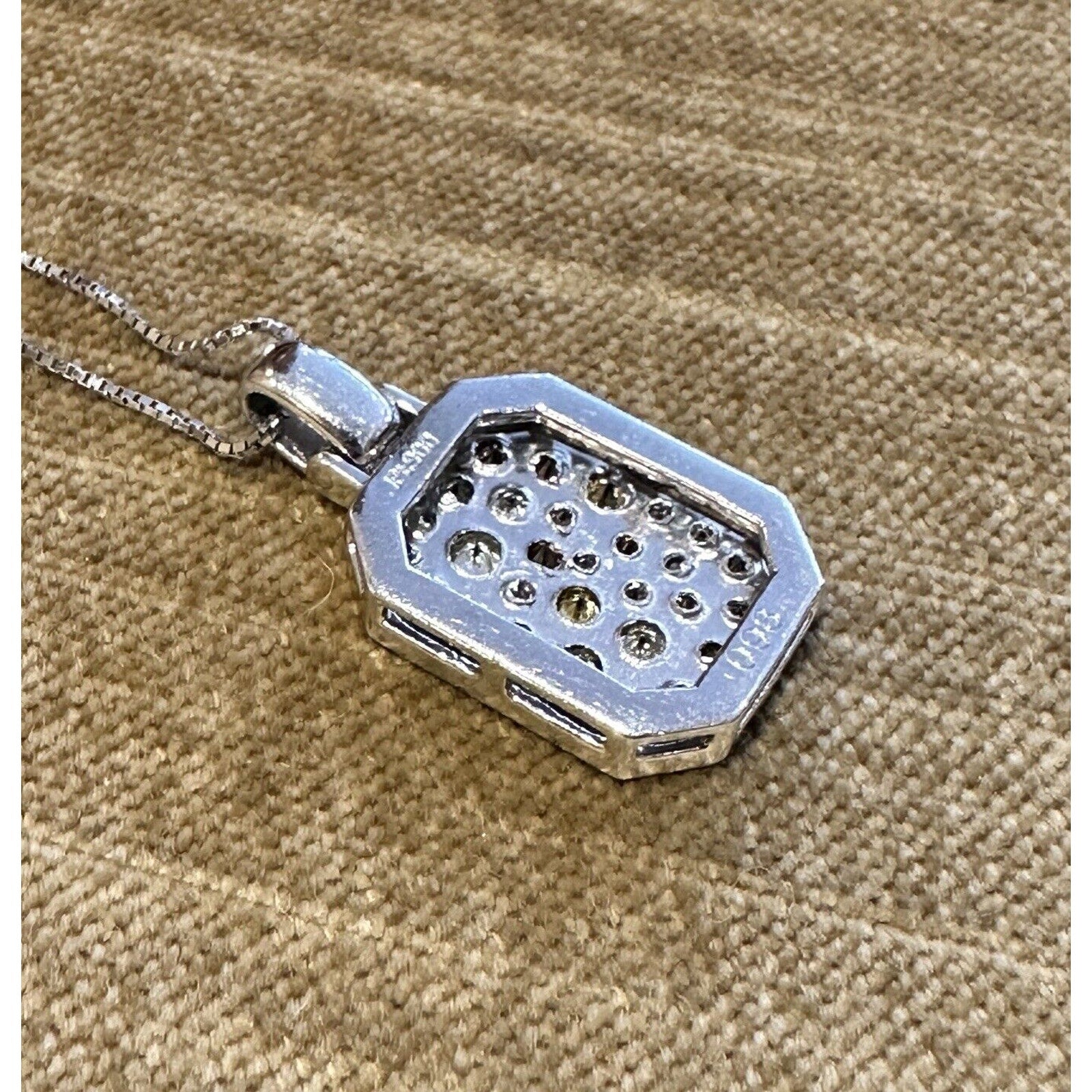 Natural Color Pave Diamond Pendant Necklace .98 cttw in Platinum