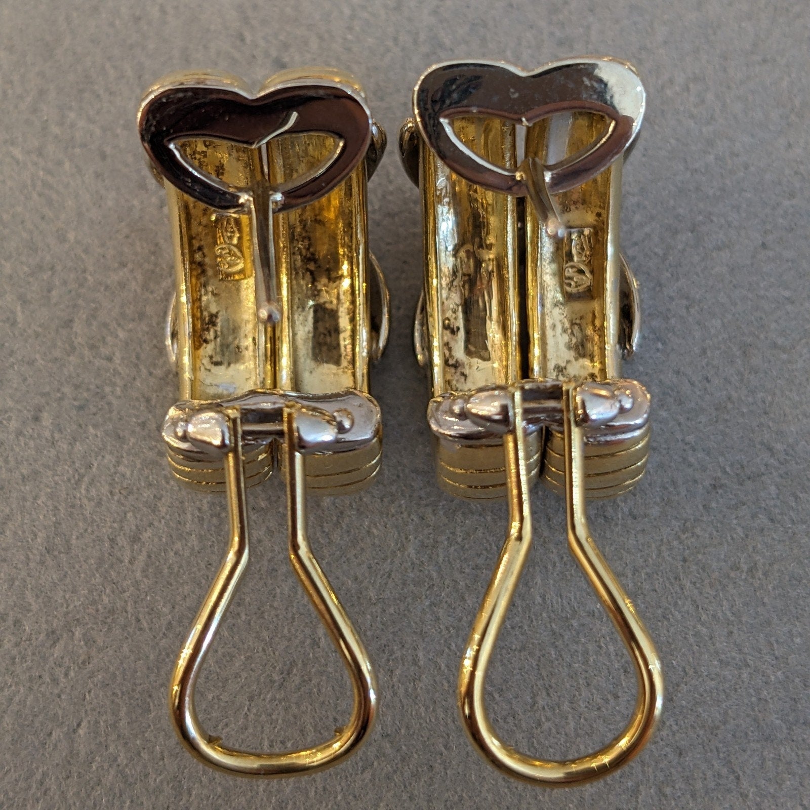 Diamond X Hoop Earrings in 18k Yellow and 14k White Gold - HM2605SB