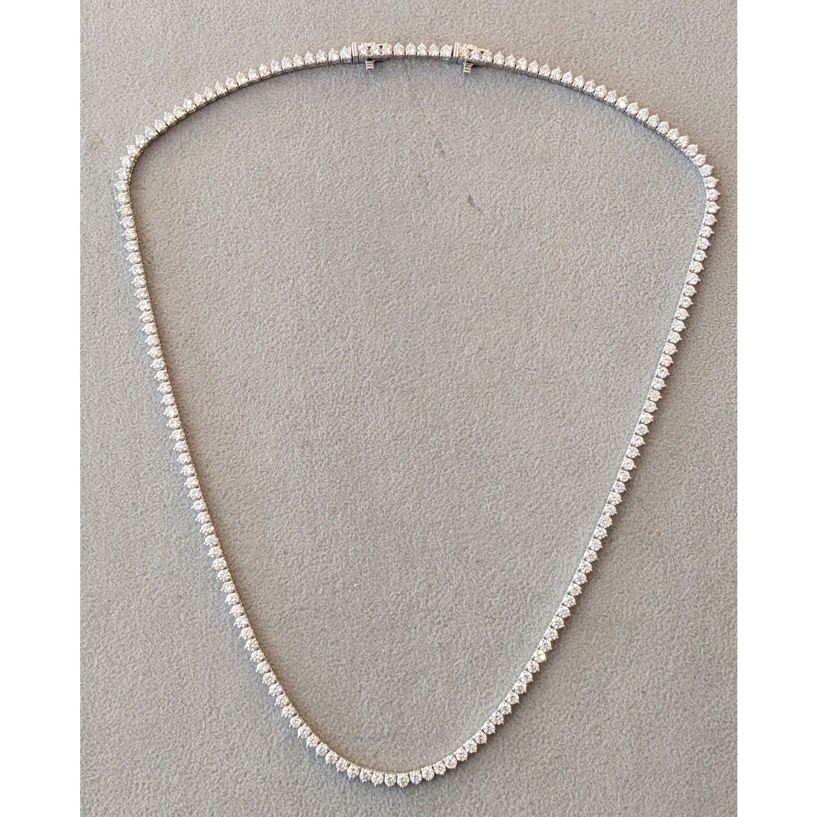 Natural Diamond Tennis Necklace in 14k White Gold 7.62cttw 16.5 in.