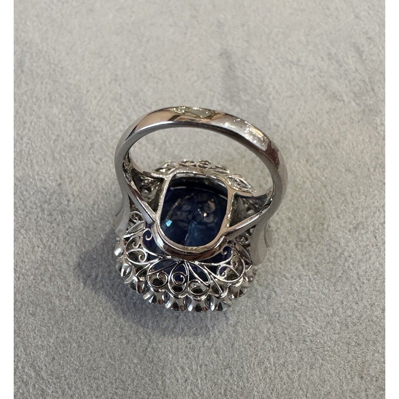 GIA 14.47 ct Tanzanite and Diamond Cocktail Ring in Platinum