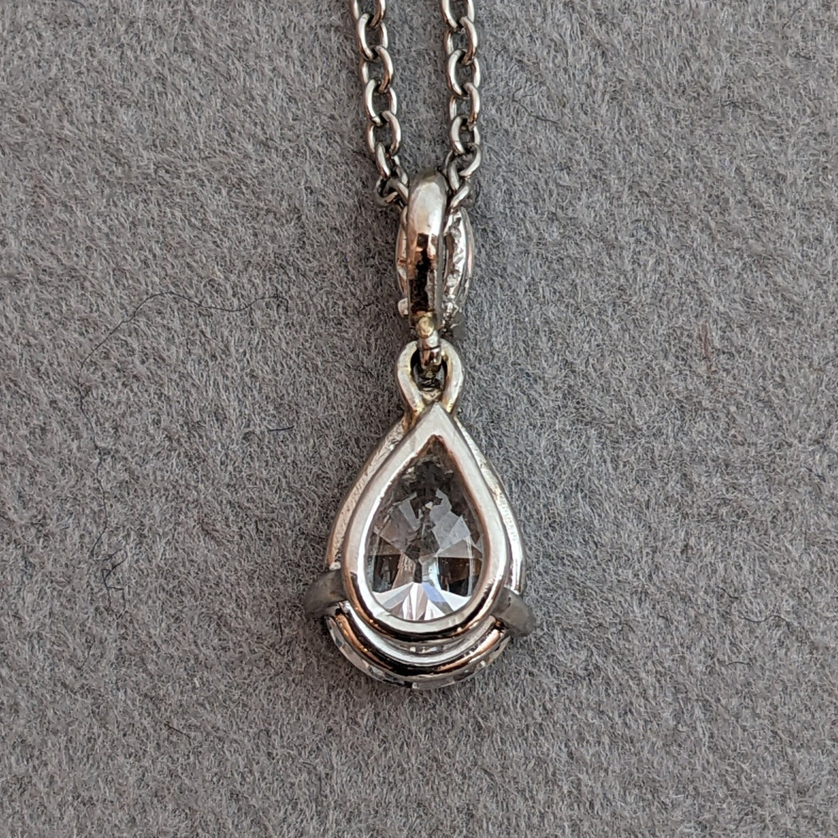 GIA 1.65 ct Pear Diamond H-SI1 Pendant Necklace in 18k White Gold/Plat