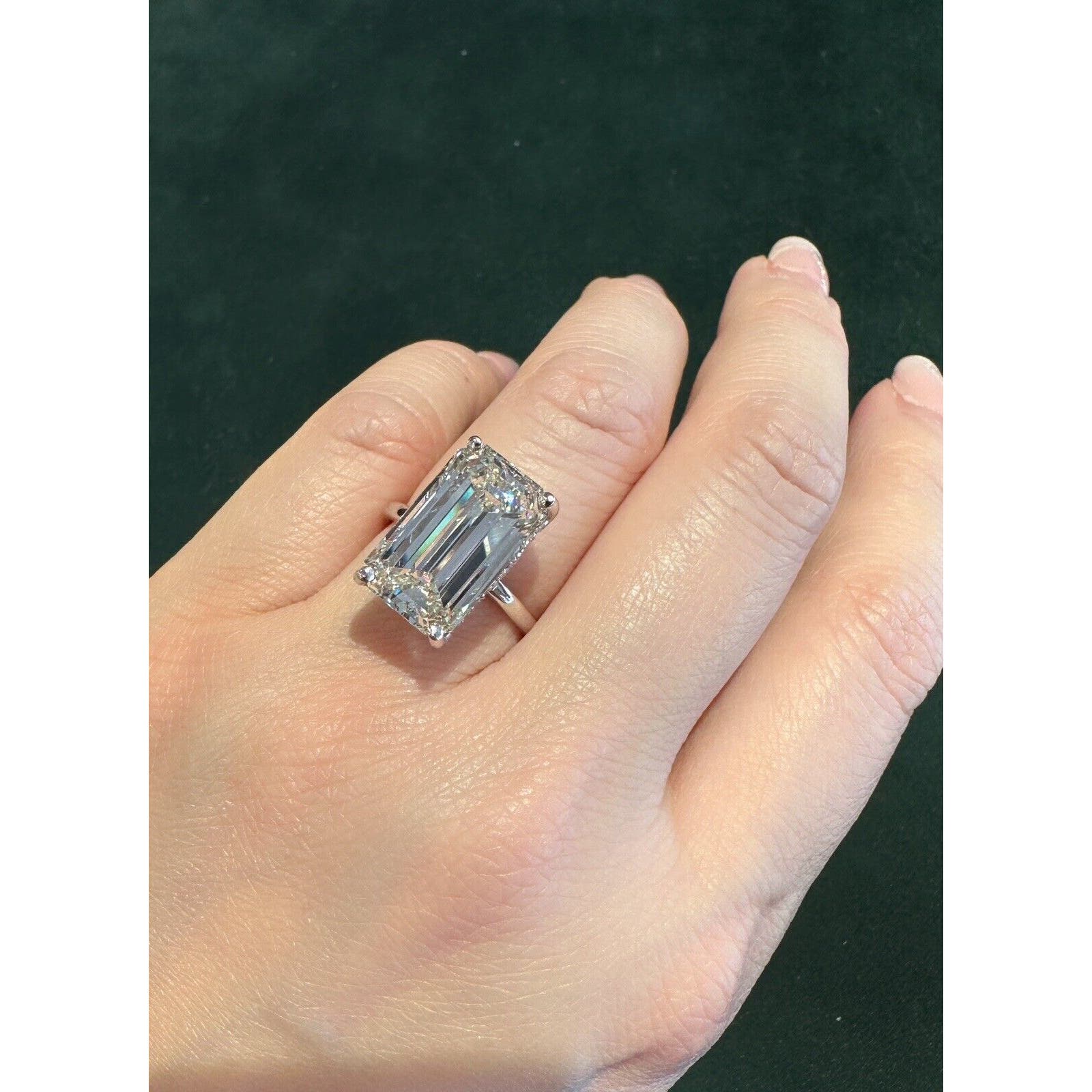 GIA 10.08 ct. Emerald Cut Diamond Ring in Platinum - C300