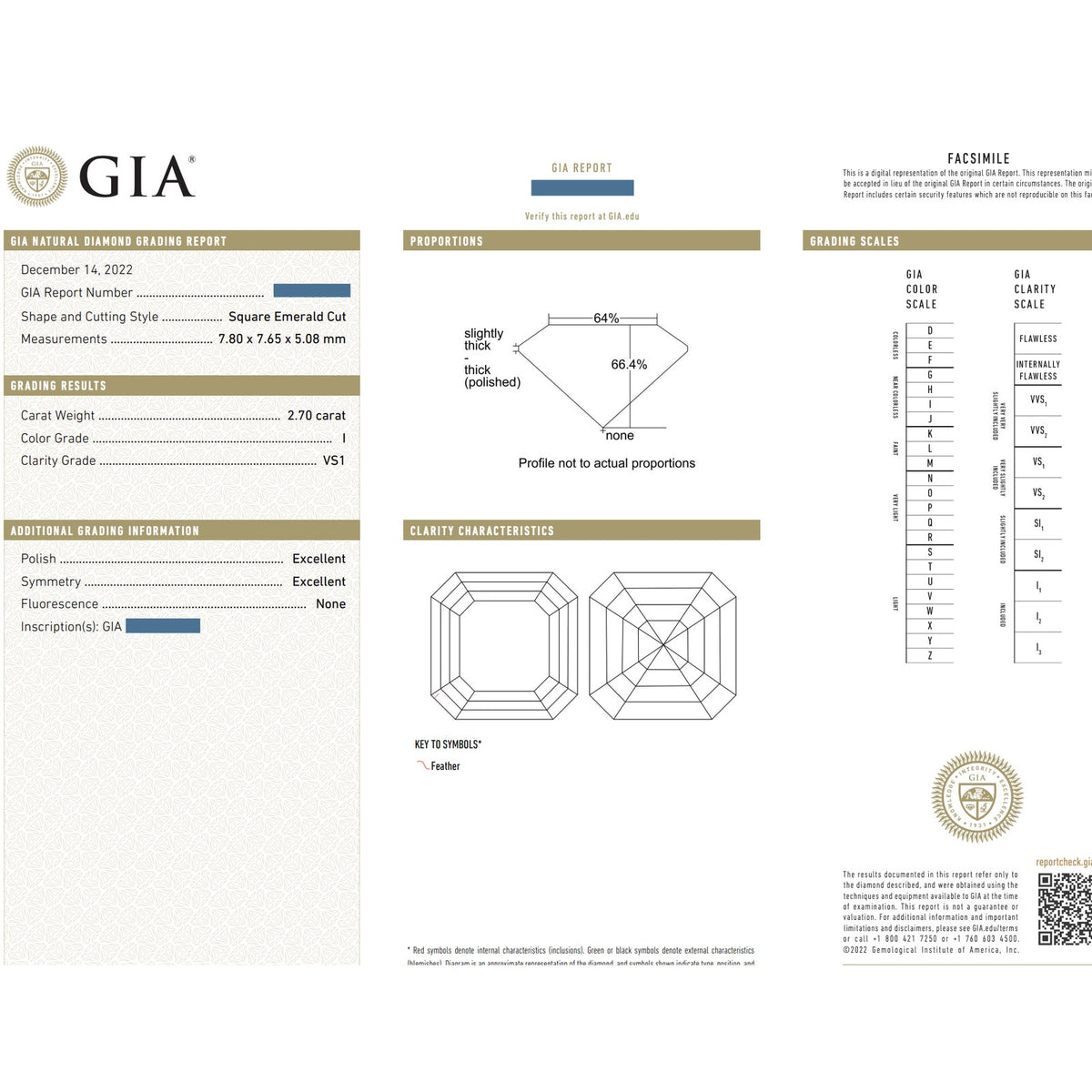 GIA 2.70 ct Asscher Cut Natural Diamond Ring in Platinum