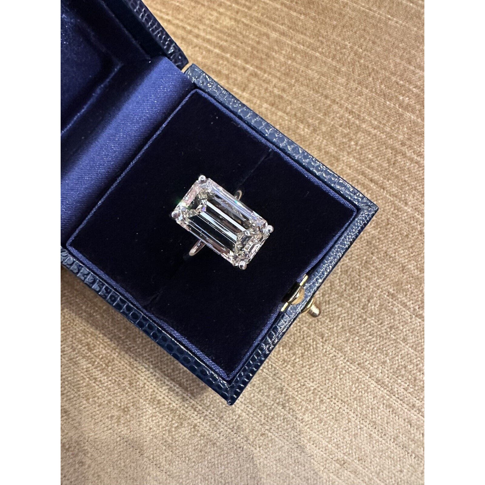 GIA 10.08 ct. Emerald Cut Diamond Ring in Platinum - C300